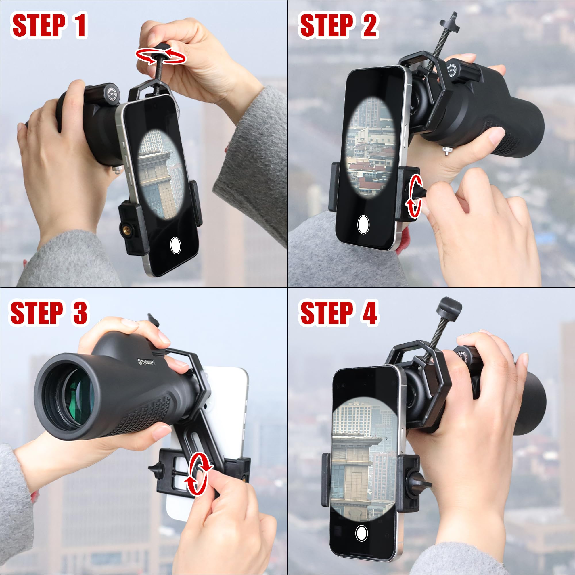 Tydeux Metal Smartphone Telescope Adapter Camera Mount, Universal Phone Mount, Work With For Telescope Spotting Scope Microscope