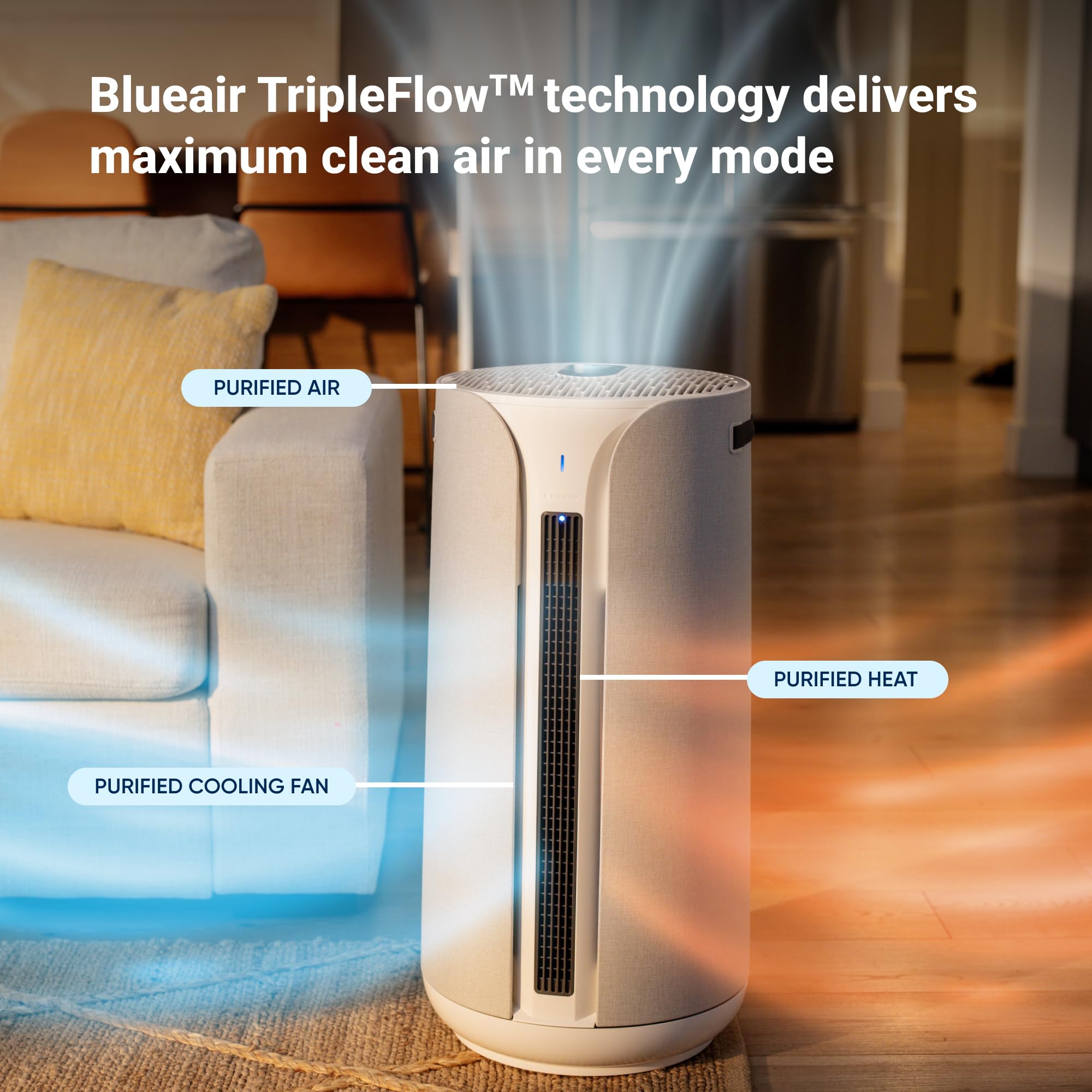 Blueair Comfortpure Most Powerful 3 In 1 Cooling, Heating, Air Purifier   Hepasilent Cleaner For Home, Pets, Allergies, Dust, Od