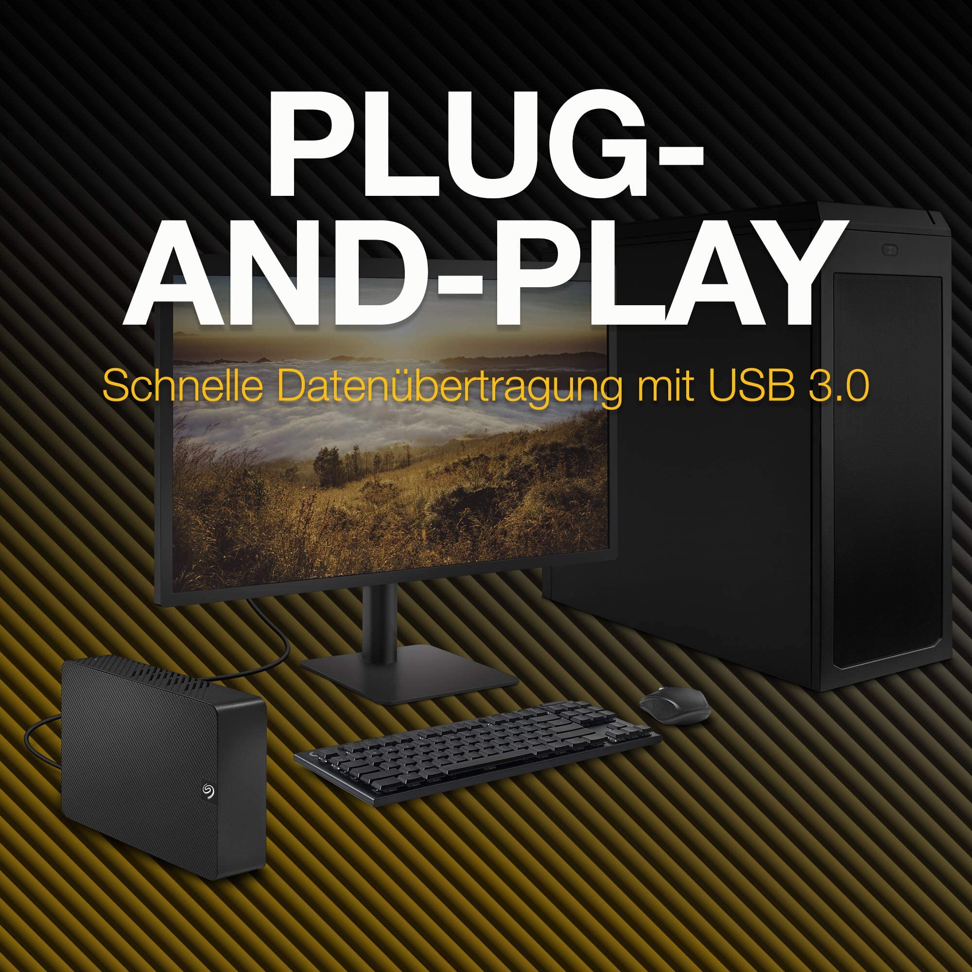 Seagate Expansion Desktop 14TB, External Hard Drive, USB 3.0, 2 Year Rescue Services (STKP14000400)