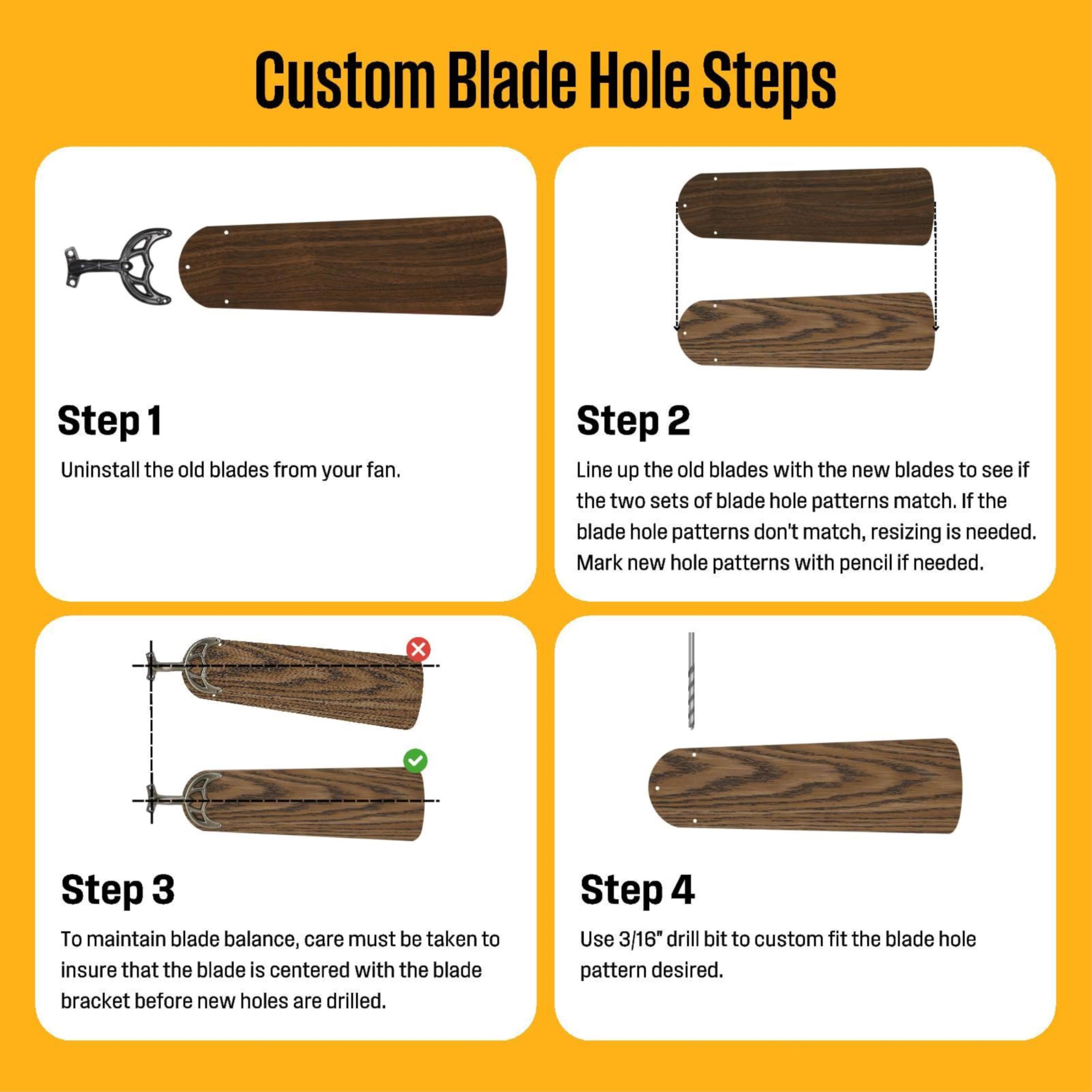 Westinghouse 7741500 52-Inch Oak/Walnut Replacement Fan Blades, Five-Pack