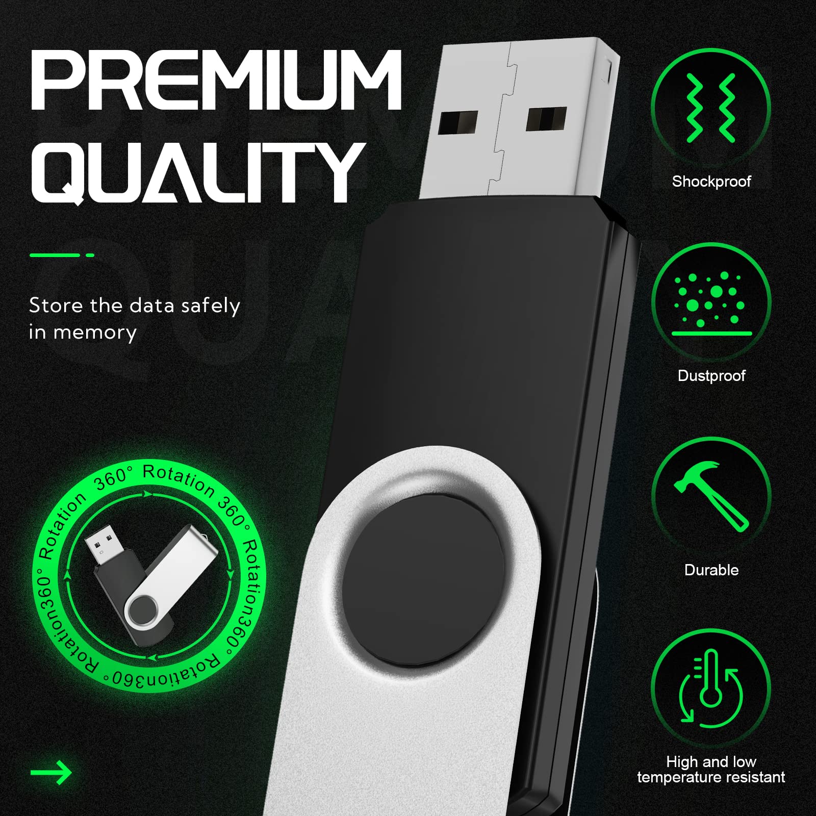 FEBNISCTE USB 3.0 Flash Drive 8GB 5 Pack SuperSpeed Multicoloured