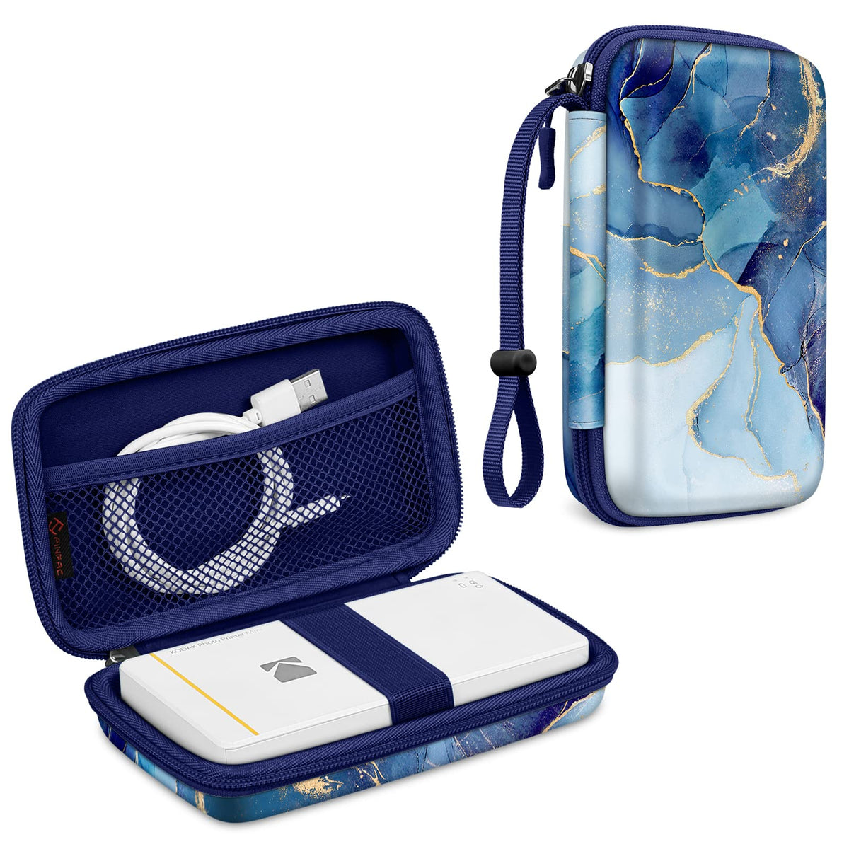 Fintie Protective Case for Kodak Step/Mini 2 HD/PRINTOMATIC/Kodak Smile Camera & Printer - Shockproof Hard Shell Carrying Case with Inner Pocket, Ocean Marble
