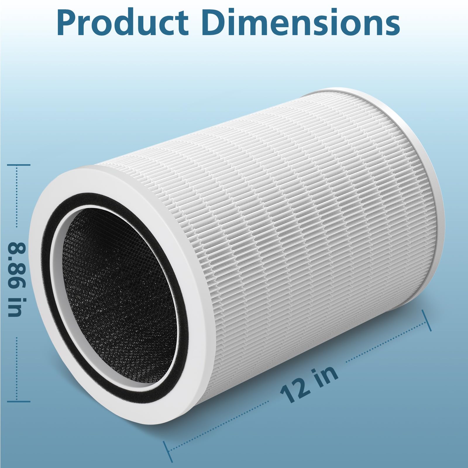 12010 True Hepa Replacement Filter Compatible With Clorox 11010 & 11011 Air Purifier, Large Rooms Up To 1,500 Sq Ft, 3 In 1 H13