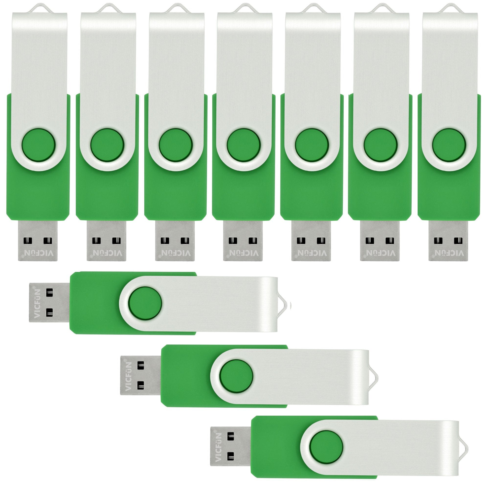 Vicfun 10 Pack 32Gb Usb Flash Drives Bulk 32Gb Flash Drive 10 Pack Usb Memory Stick 32Gb Usb2.0 Green