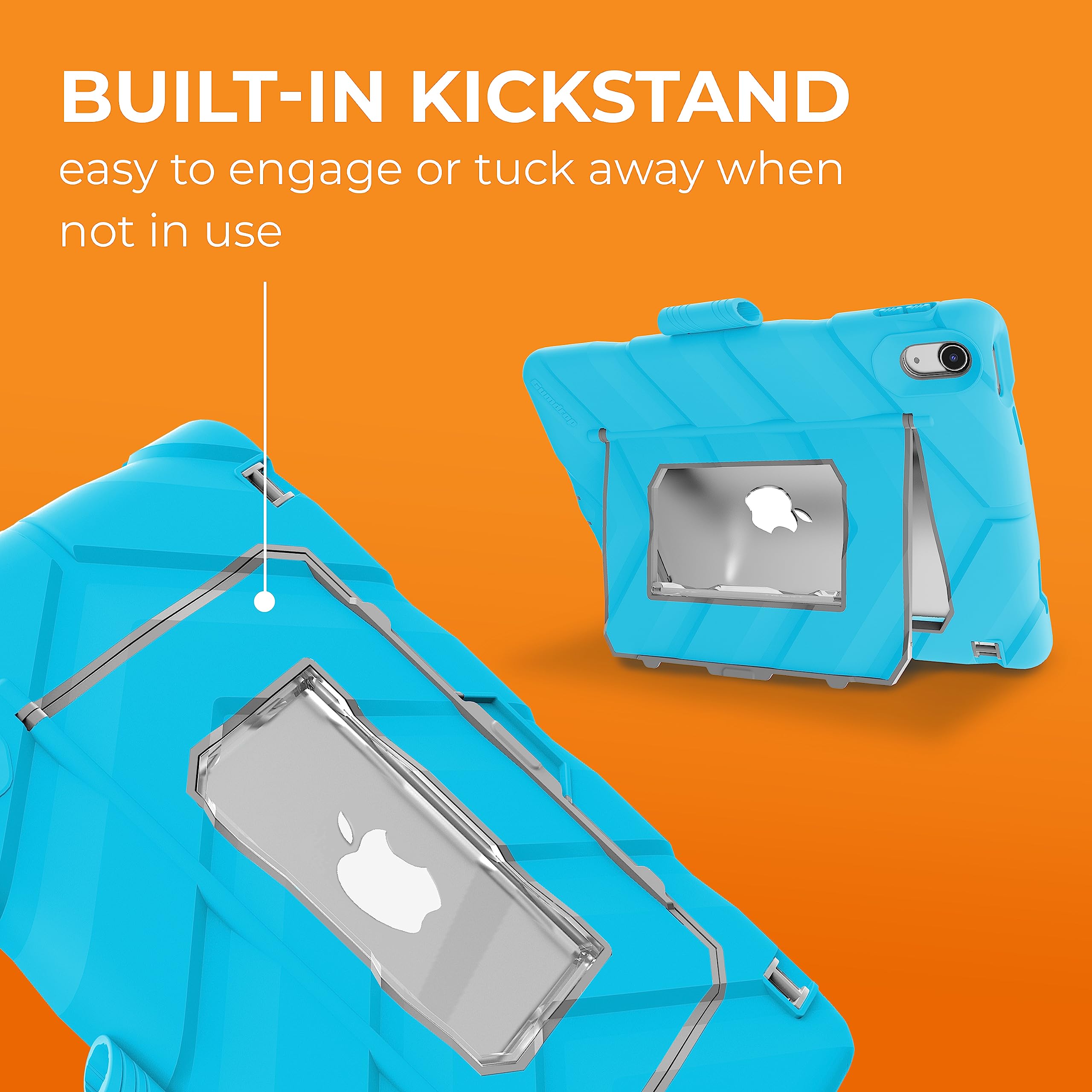 Gumdrop Hideaway Ipad Case With Stand Fits Apple Ipad 10Th Gen   Rugged, Shockproof, Reliable And Drop Tested For Kids, K 12 Students, Teachers, Classrooms And School Use   Blue