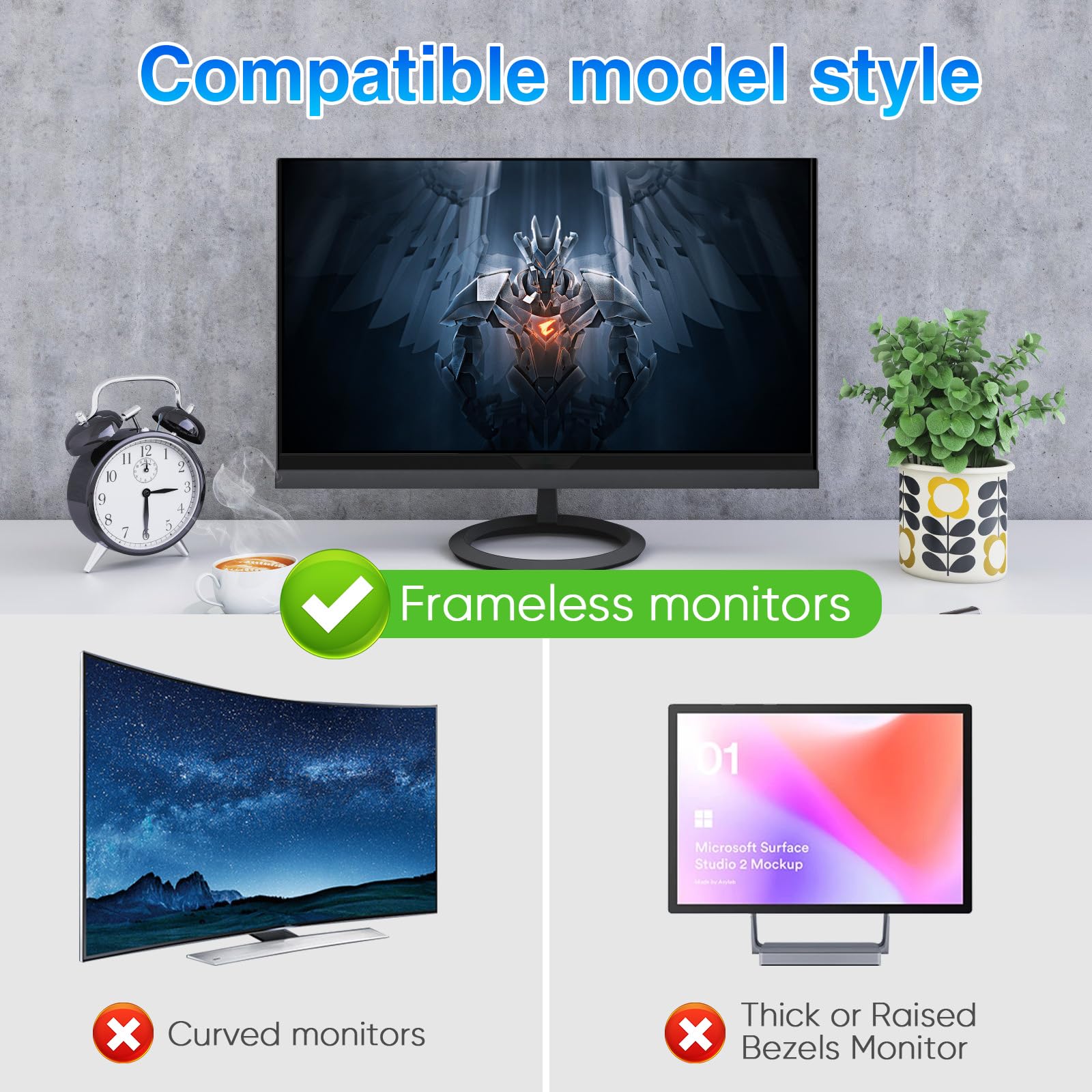 Jeapka Magnetic Computer Privacy Screen 24 Inch, Removable Hanging Privacy Screen Shield For Frameless Monitor 16:9 Widescreen,