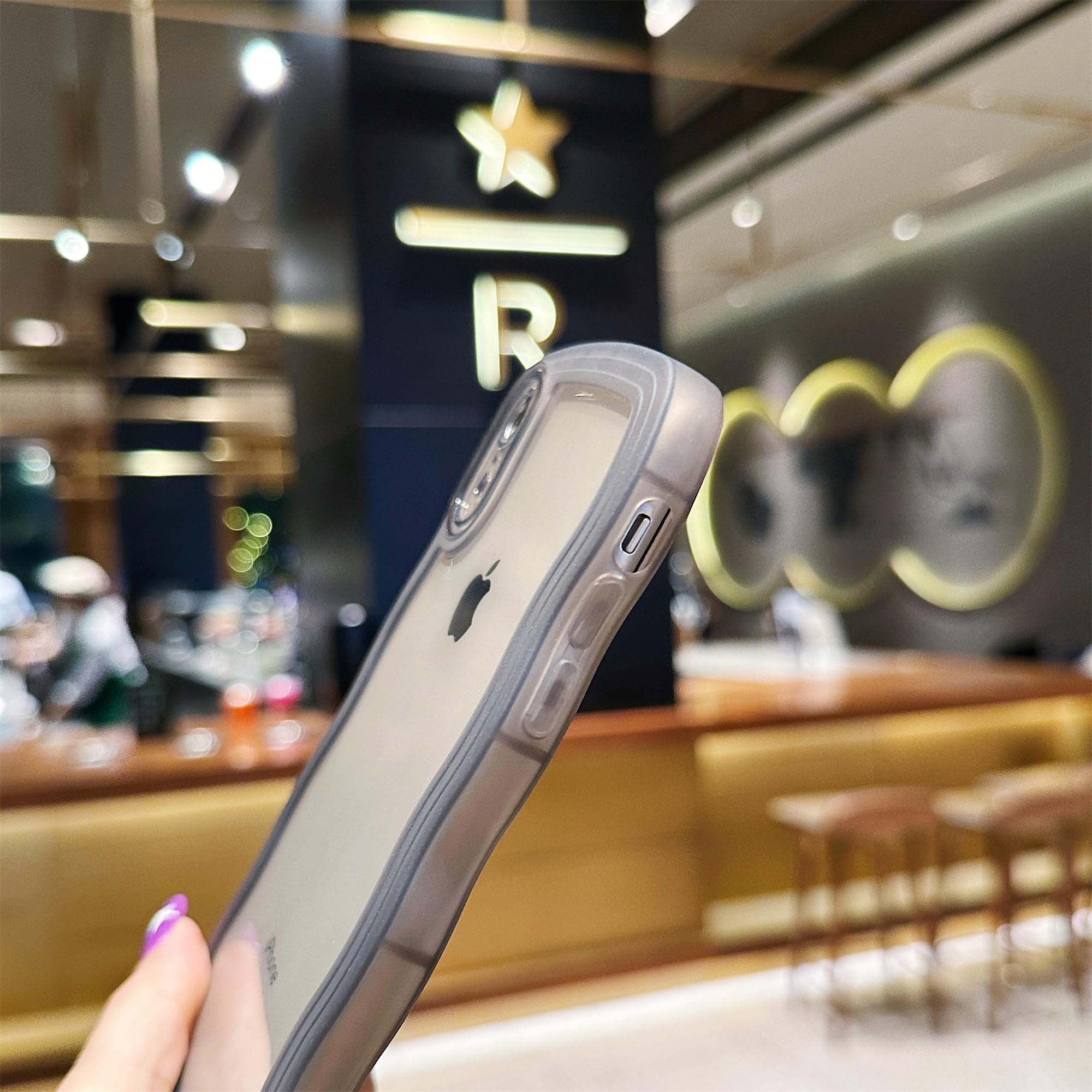 Skylmw Compatible With Iphone Xr Case 6.1'', Cute Kawaii Curly Wave Frame Shape Soft Silicone Shockproof Protective Phone Cover