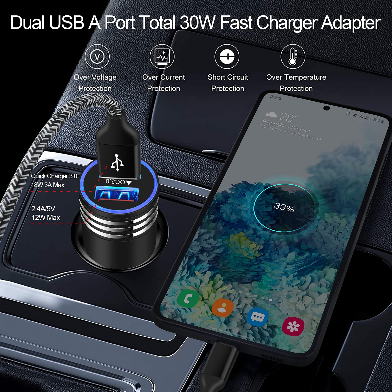 Android Charger Usb C Type C Charger Fast Charging For Samsung Galaxy S24 Ultra Plus S23Fe S22 A15 A25 A05S A54 A34 A14 A13 A53