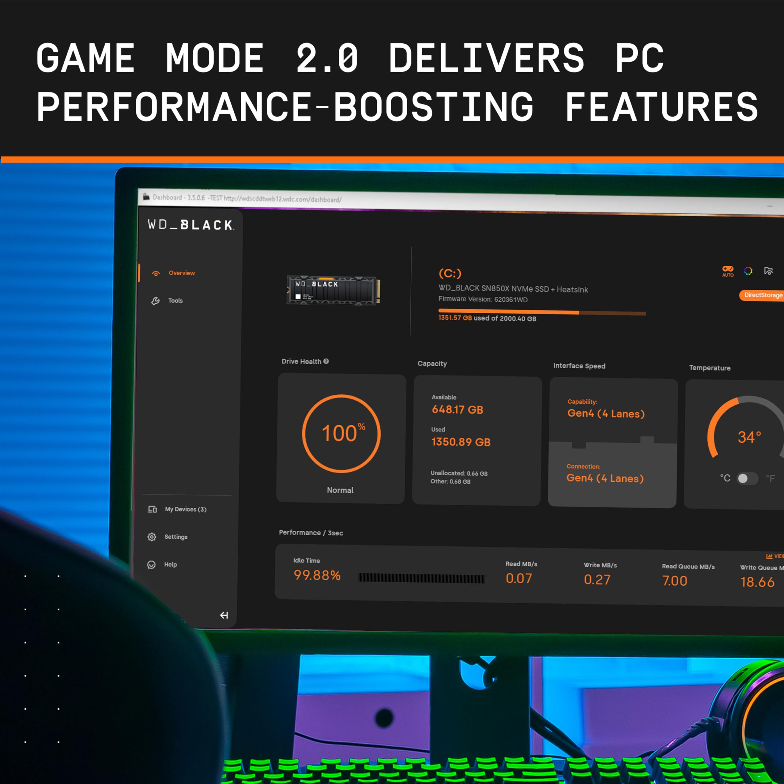 Wd_Black 4Tb Sn850X Nvme Internal Gaming Solid State Drive With Heatsink   Works With Playstation 5, Gen4 Pcie, M.2 2280, Up To