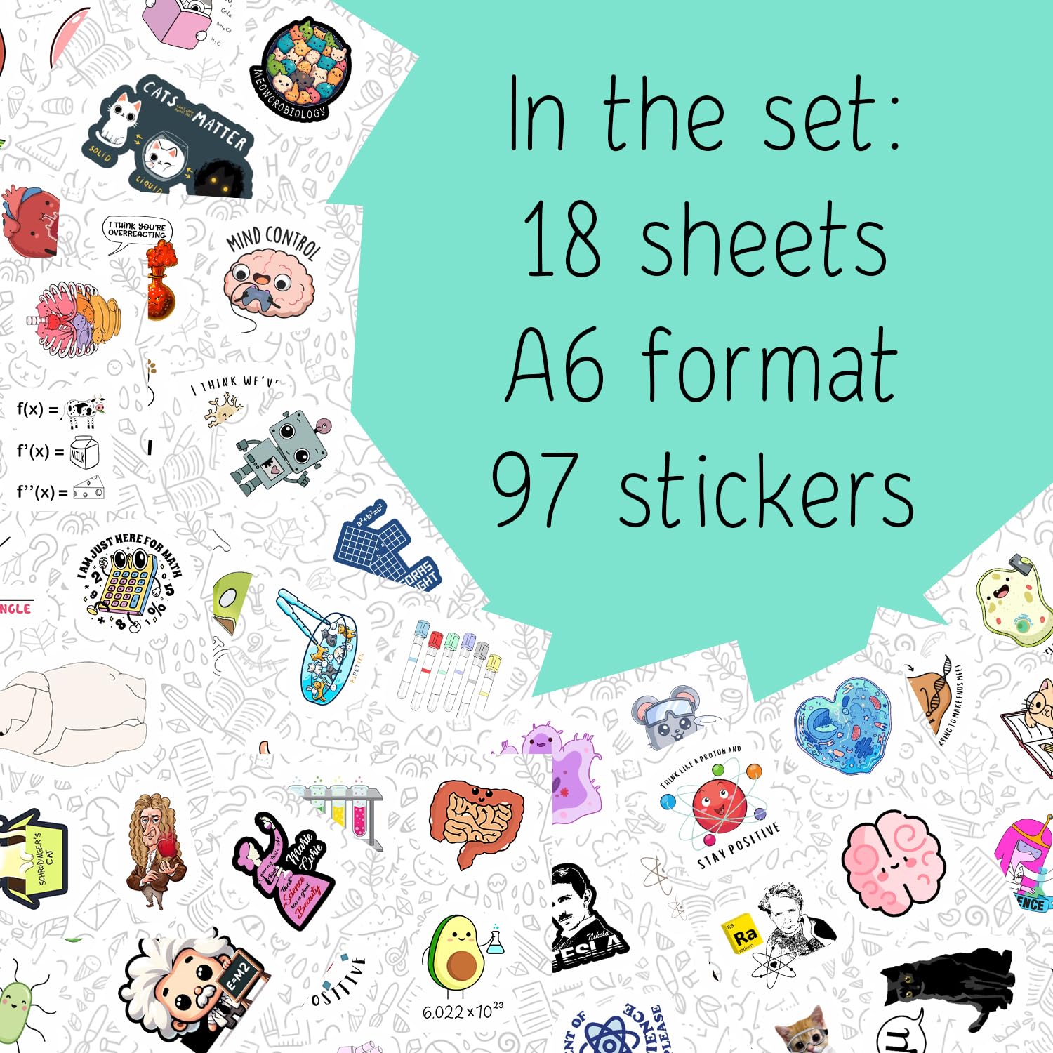 100Pcs Science Stickers For Students   Science Class Room Decor, Science Party Favors & Decorations, Science Teacher Supplies, W