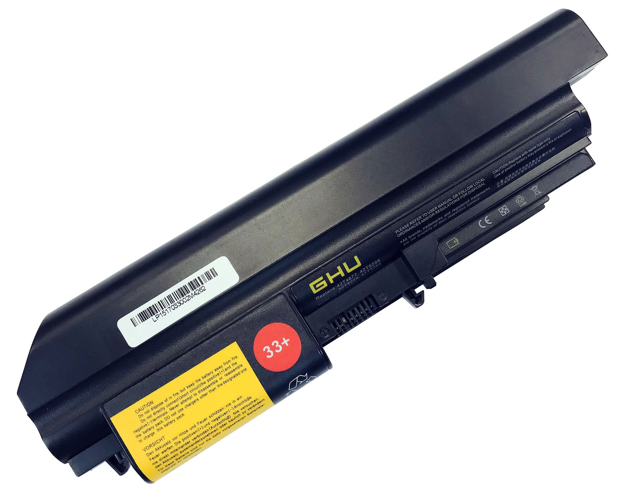 Ghu New Battery 48 Wh Replacement For 33+ 41U3198 43R2499 42T4531 42T4644 Compatible With Lenovo Thinkpad R400 T400 14-Inch 42T5