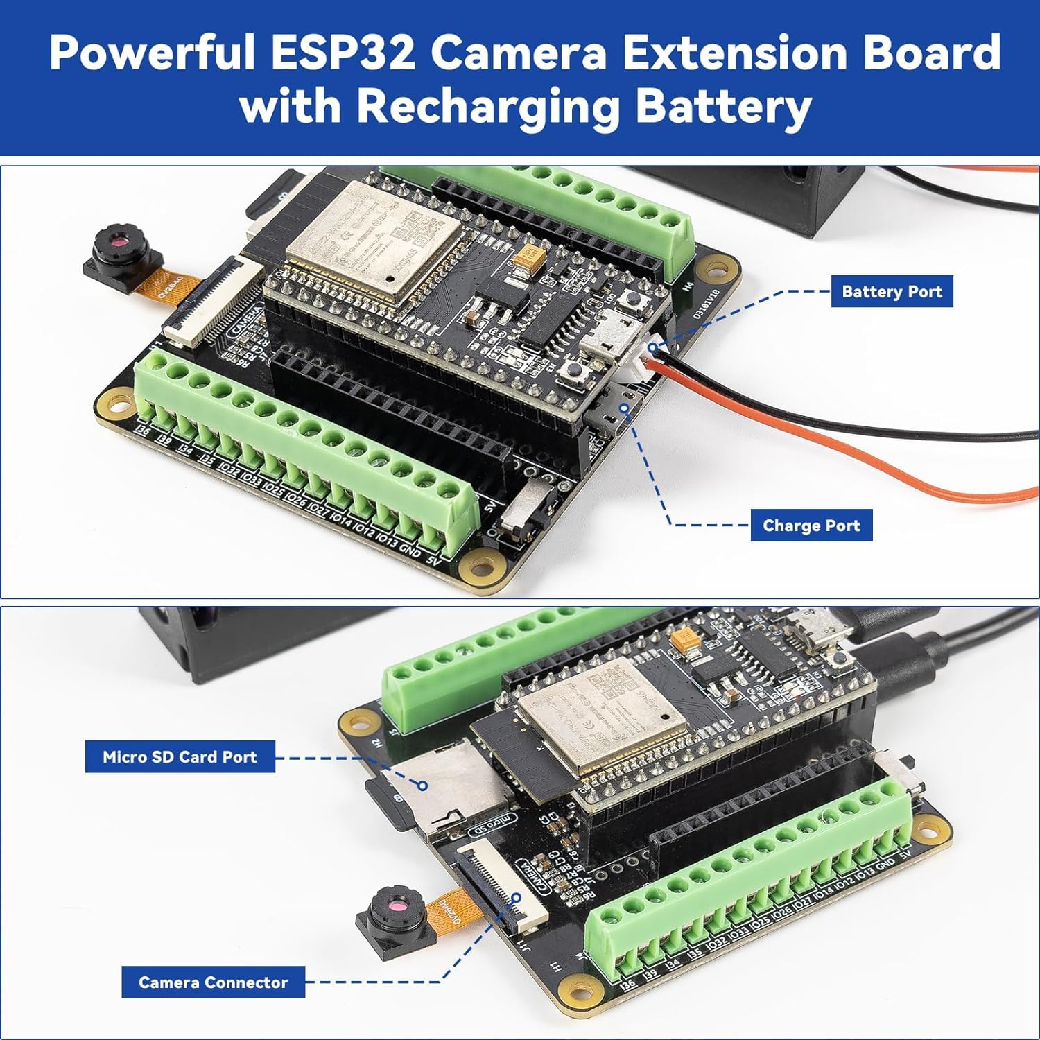 Sunfounder Esp32 Ultimate Starter Kit (Compatible With Arduino) Pinout Board With Esp32Cam, Wifi, Python C Scratch, Video Course