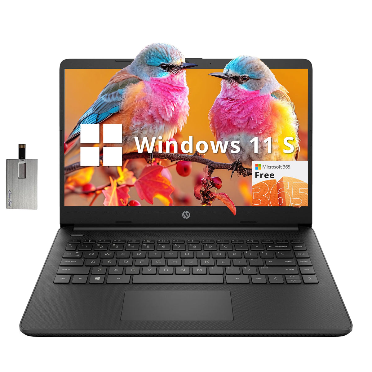 Hp Stream 14'' Hd Brightview Laptop, Intel Celeron N4120, 8Gb Ram, 256Gb Storage (128Gb Emmc+128Gb Usb Card), Intel Uhd Graphics