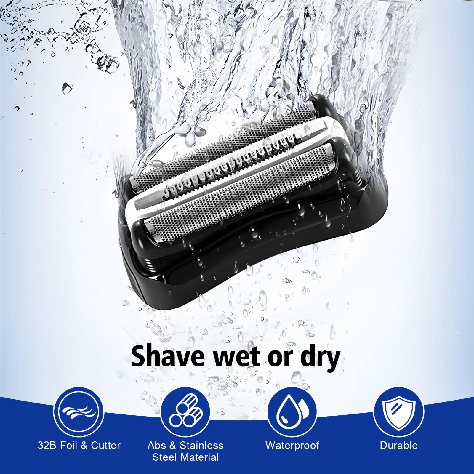 32B Series 3 Electric Shaver Replacement Head Accessories For Braun S3 Foil & Cutter Razor Heads, Applicable For Braun S3 3040S