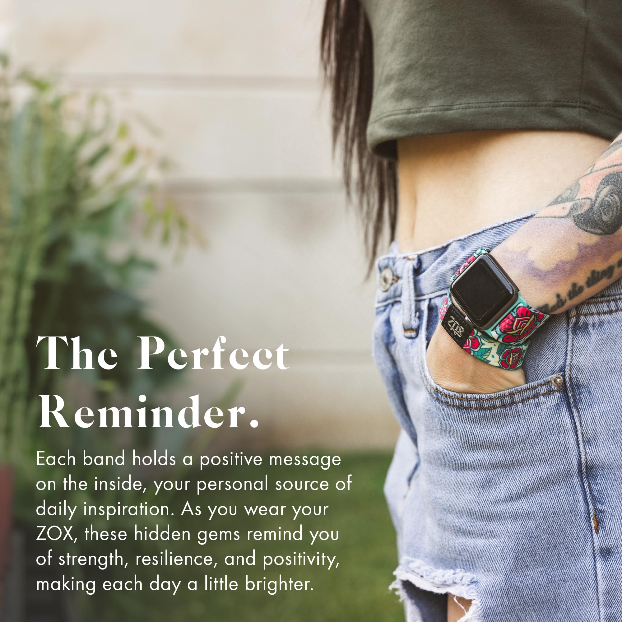 Zox Android Smart Watch Band - You Are Loved | Soft, Adjustable Elastic Band With Motivational Affirmations And Beautiful Artwor