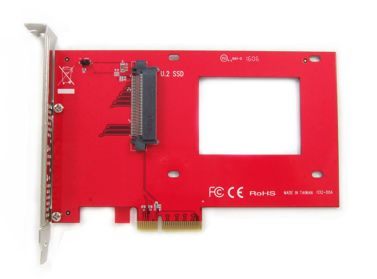 Ableconn Pexu2 132 Nvme 2.5 Inch U.2 (Sff 8639) Ssd Pcie 4.0 X4 Carrier Adapter Card   For 2.5 Inch U.2 Nvme Ssd   U.2 To Pcie  