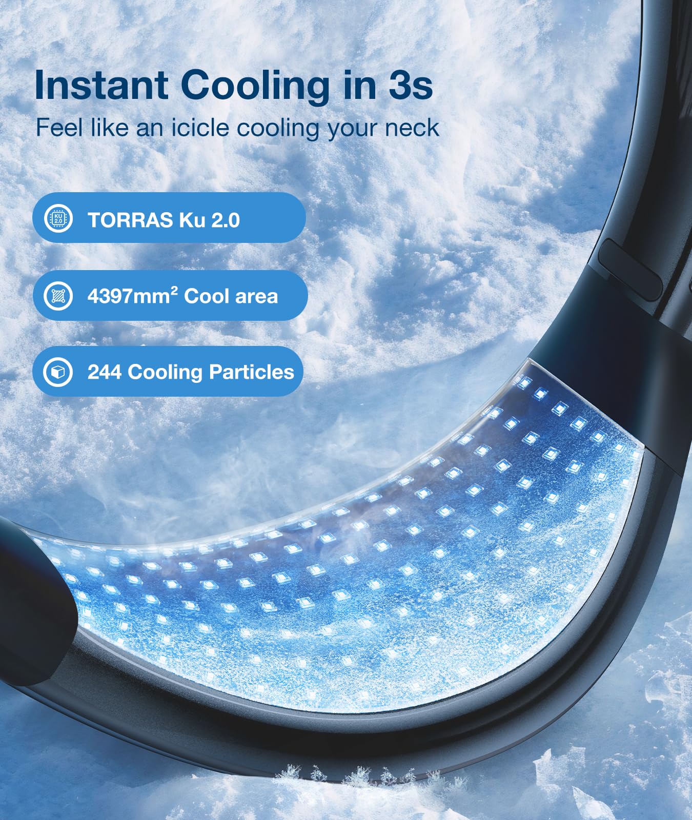 Torras Coolify Air Neck Fan Air Conditioner, 3D Airflow, Light Portable Fan Rechargeable, Personal Cooling Fan Travel Essentials