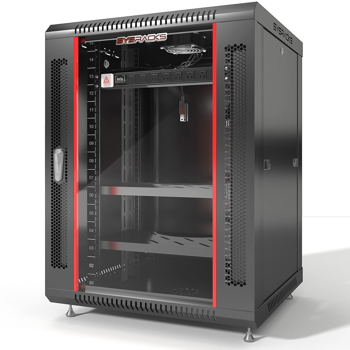 Server Rack   Wall Cabinet   15U Wall Mount Rack Enclosure With Fans   Audio Rack   Network Rack   24 Inch Depth Av Cabinet   Levelers   Pdu   Shelf   Locking Cabinet   Black (15U 24'X24'X30')