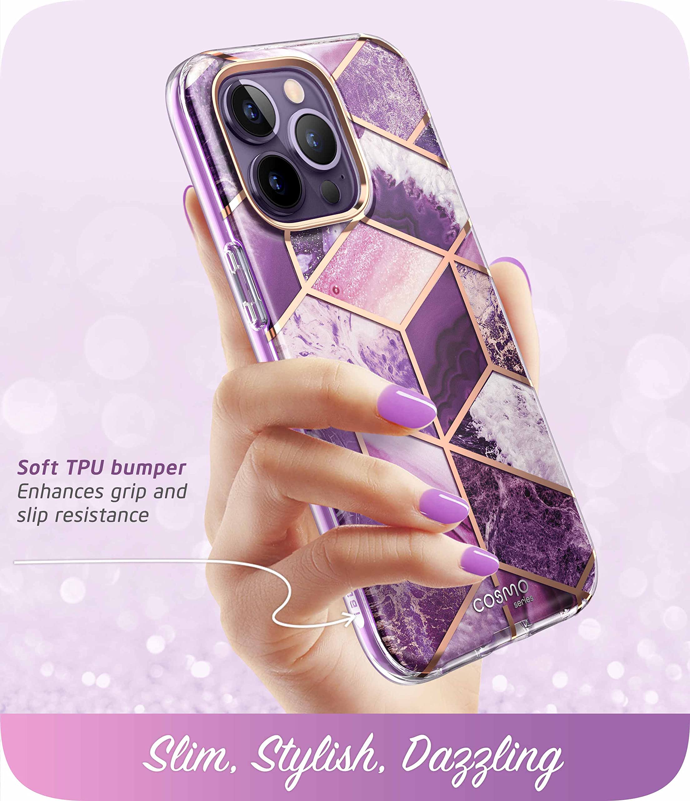 I Blason Cosmo For Iphone 14 Pro Max Phone Case [Built In Screen Protector] [Military Grade Protection] Slim Full Body Stylish P
