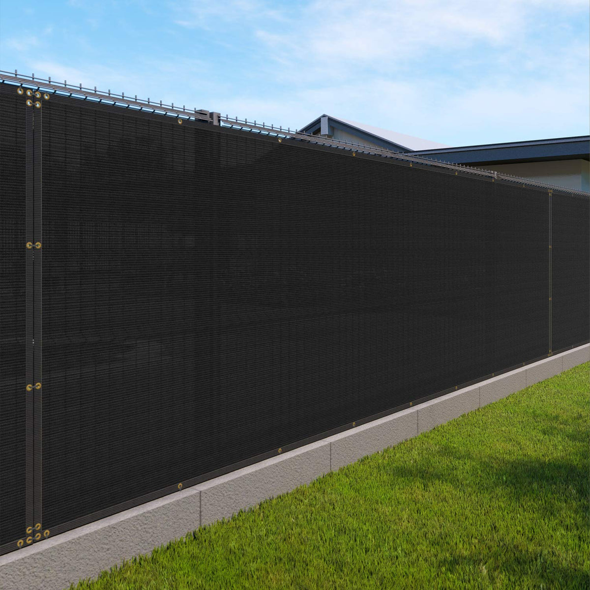 Windscreen4Less Heavy Duty Fence Privacy Screen Black 4 X 21 With Reinforced Bindings And Brass Grommets Garden Windscreen Mesh