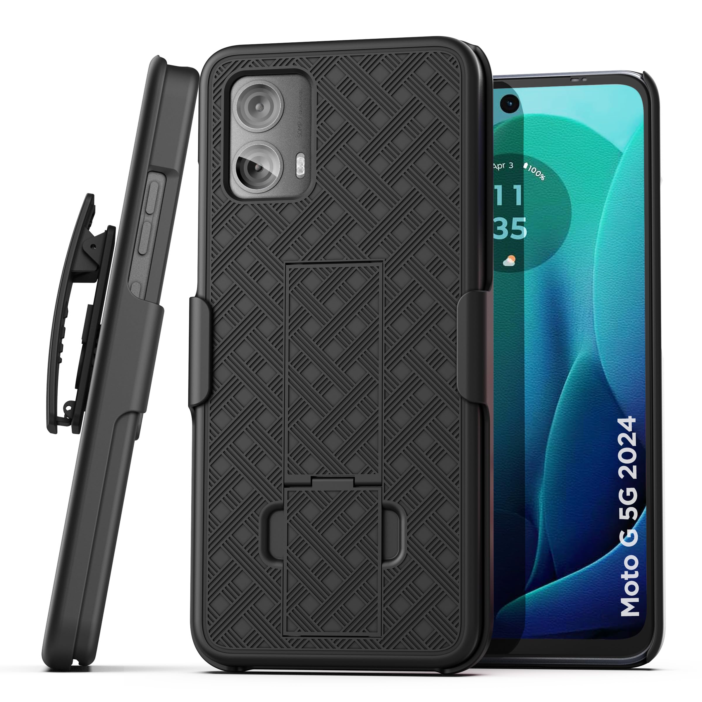Encased Belt Case For Moto G 5G 2024   Slim Case With Holster Clip (Motorola G 5G 2024)