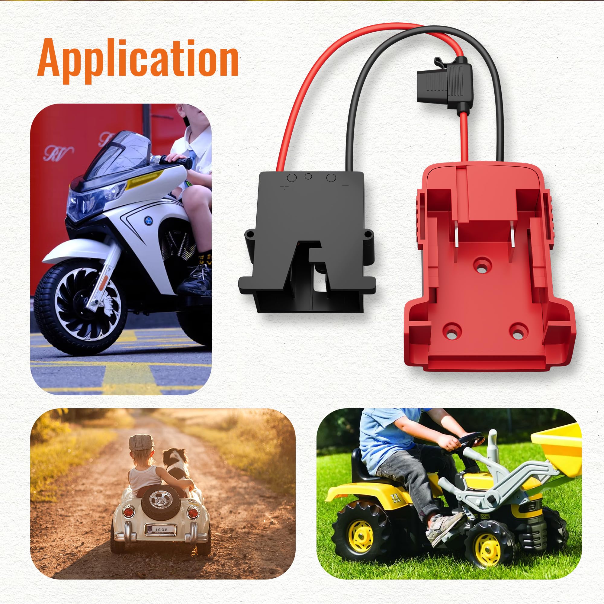 Rvboatpat Power Wheels Battery Adapter 18V For Battery Adapter With 12Awg Wire Harness Connector Compatible With Fisher Price 12