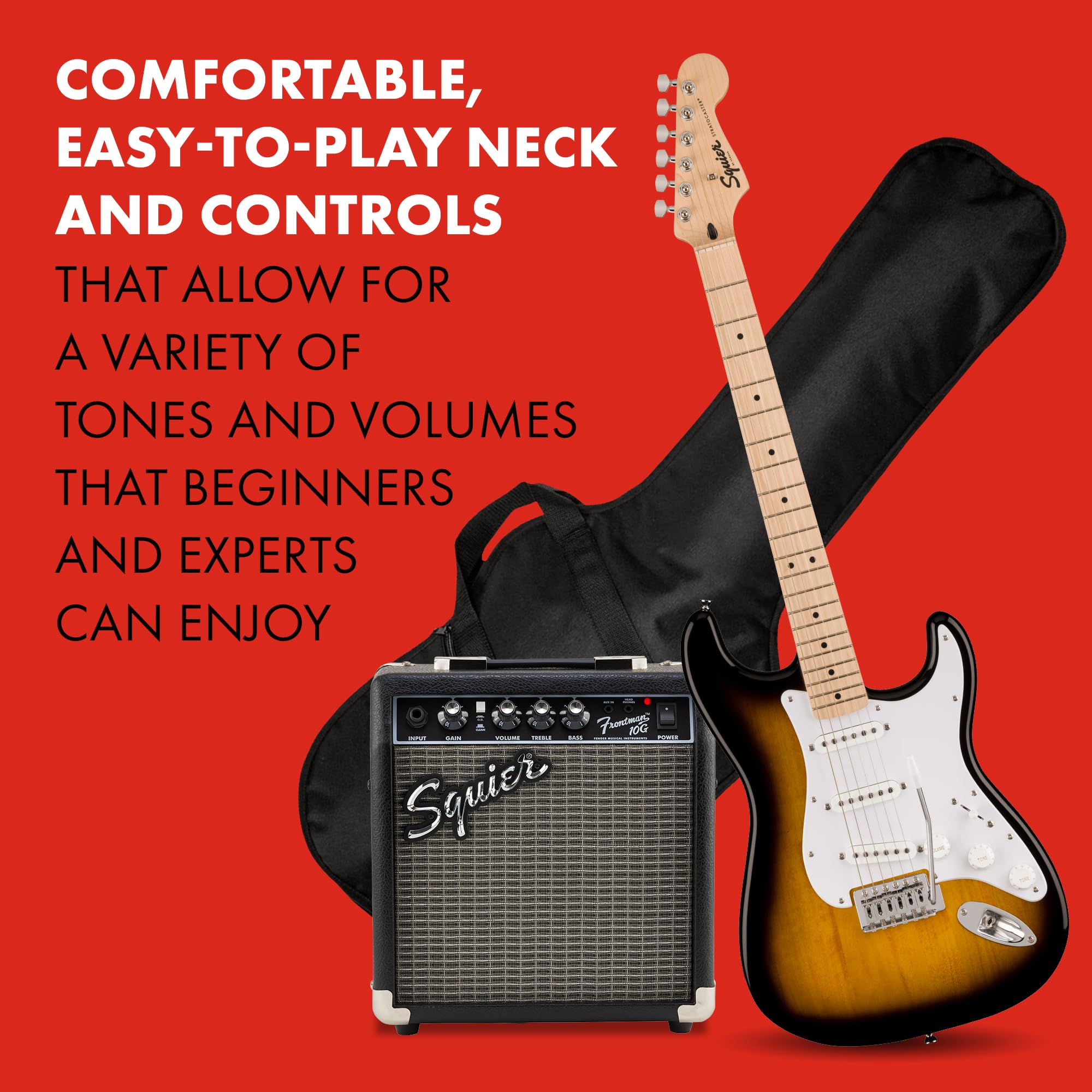 Squier Sonic Series Stratocaster Pack   2 Color Sunburst