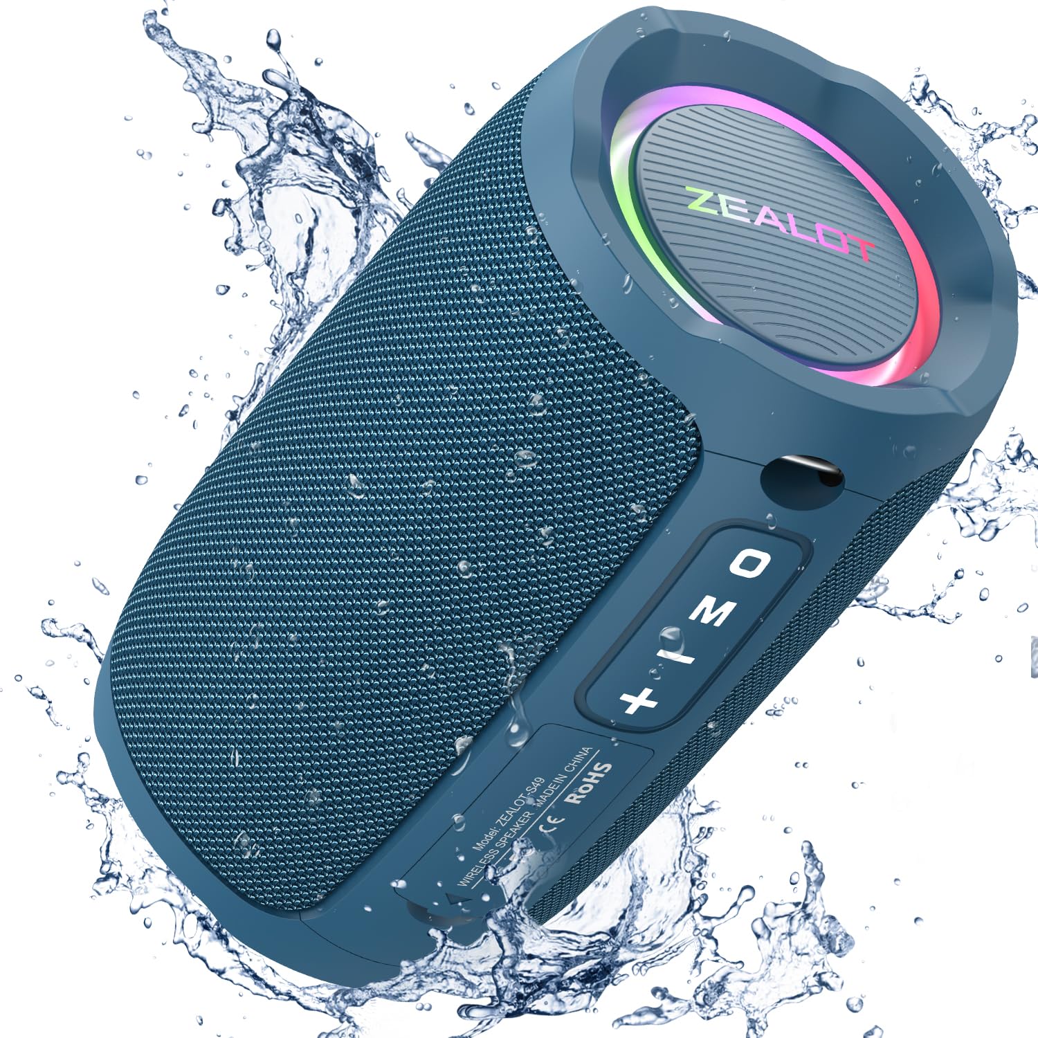 Zealot Bluetooth Speaker, Portable Speaker Wireless, Ip67 Wterproof,Loud Stereo Sound, 20W, Dual Pairing, Bt5.2/ Usb/Tf Card/Lin