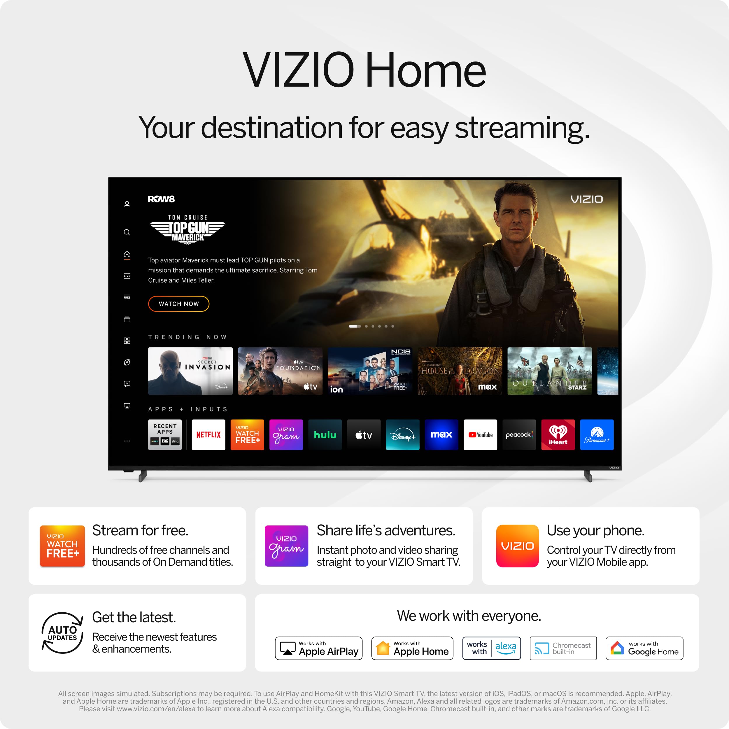 Vizio 40-Inch Full Hd 1080P Smart Tv With Dts Virtual: X, Alexa Compatibility, Chromecast Built-In, Bluetooth Headphone Capable,