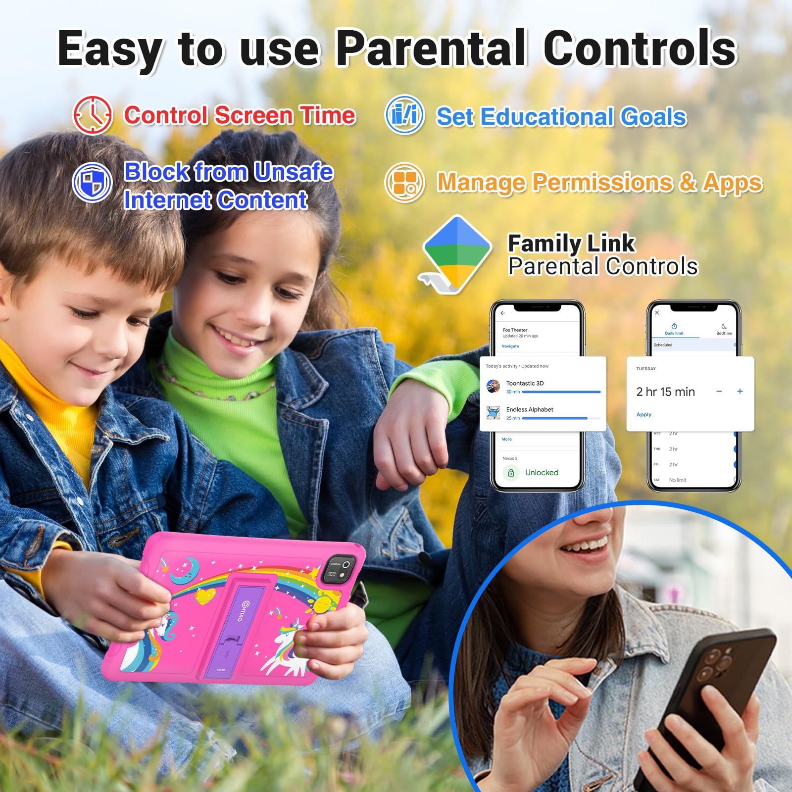 Contixo K103B Kids Tablet   Tablet For Kids Toddler With 80 Disney Edition Pre Installed, 10 Inch, 64Gb, Android Learning Tablet For Children, Kid Proof Case (Pink)