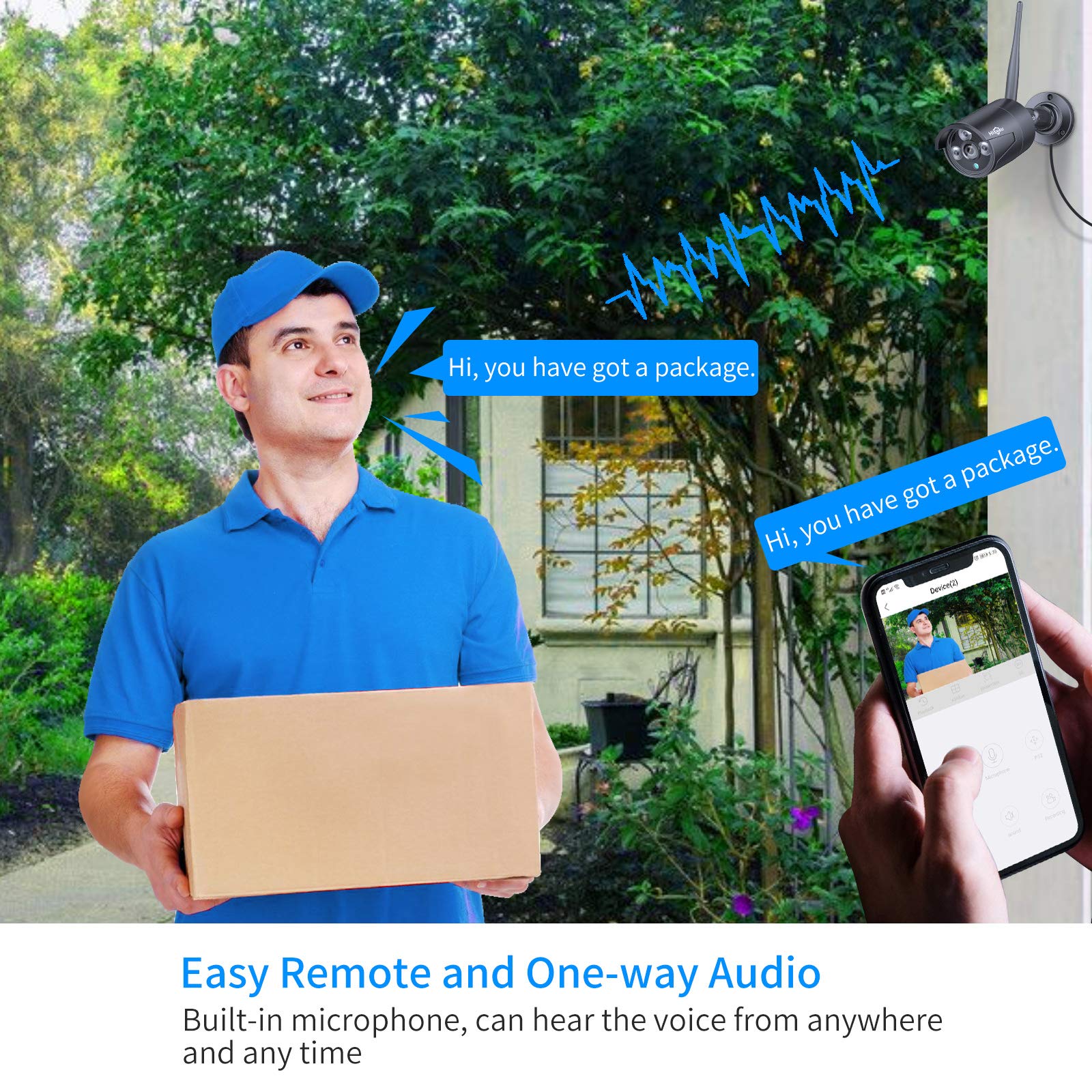 Hiseeu [16Ch Expandable, 5Mp] 2.4G/5G Wireless Pro Security Camera System, 10.1' Lcd 8Mp Monitor, 4Pcs 5Mp Outdoor Indoor Cameras, One Way Audio, Plug & Play, Waterproof, Motion Detection, 1Tb Hdd