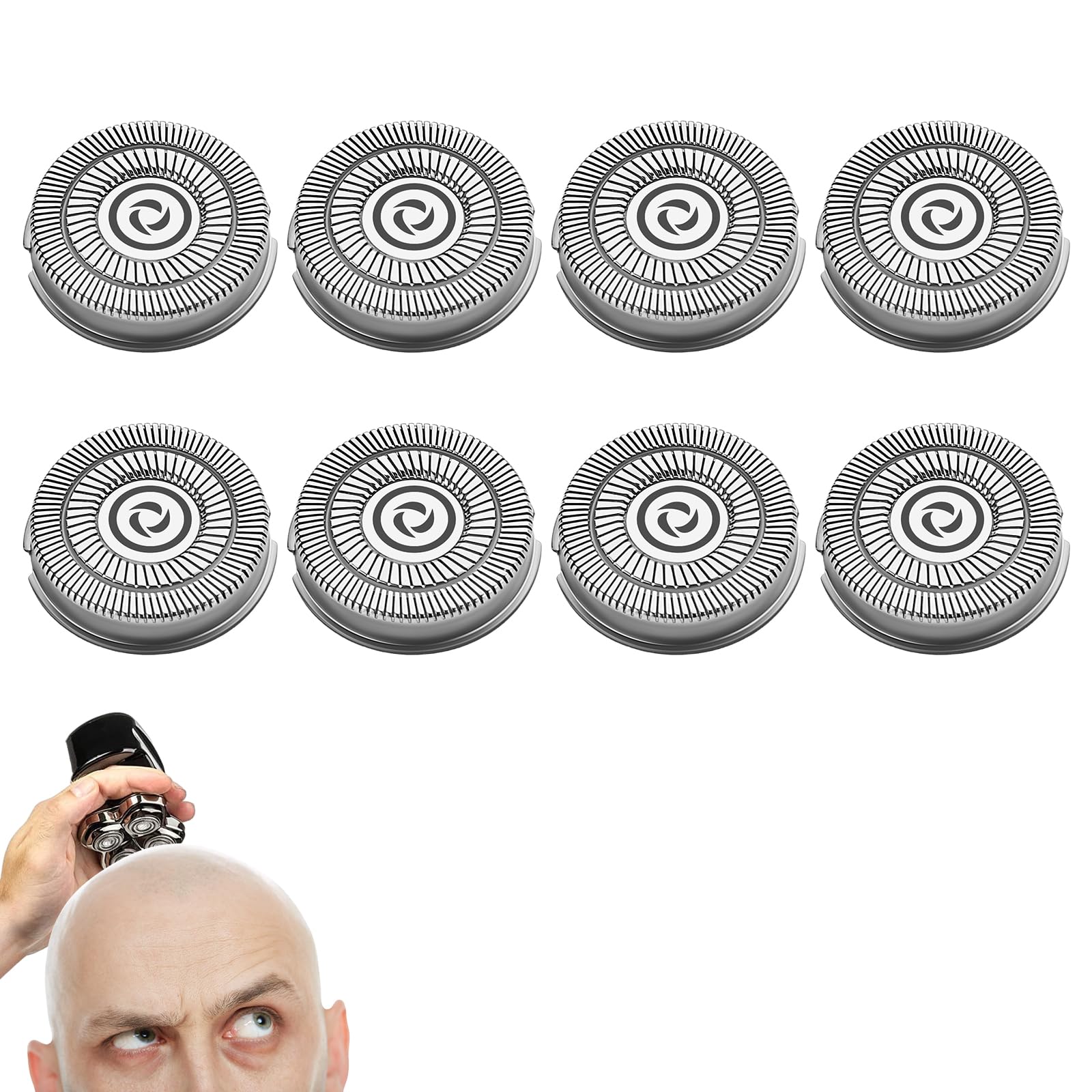 8 Pack Shaver Replacement Blades Compatible With Skull Shaver For Pitbull Gold Pro/Pitbull Platinum Pro Shaver Heads