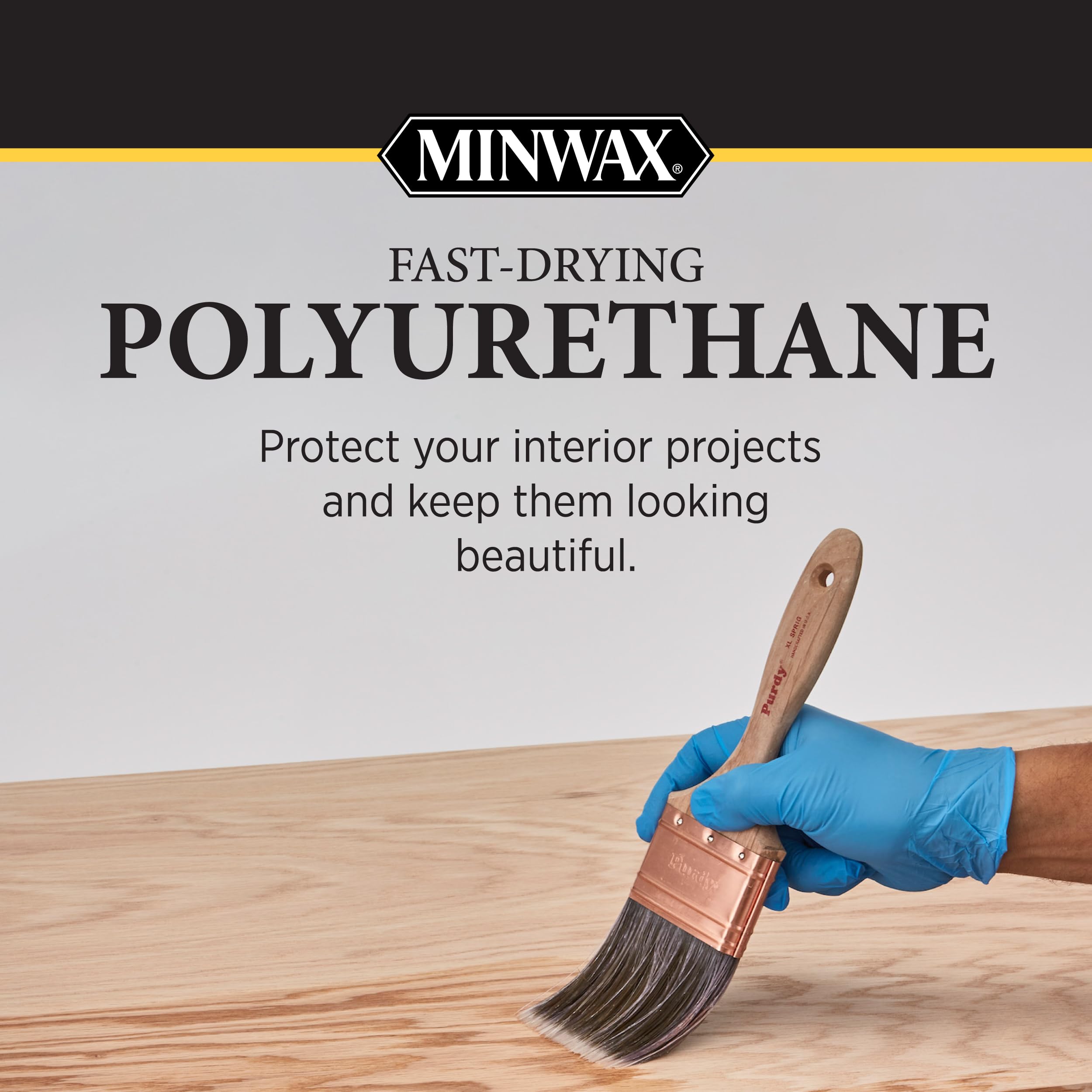 Minwax 1/2 Pt 23010 Clear Fast Drying Oil Based Polyurethane, Warm Satin