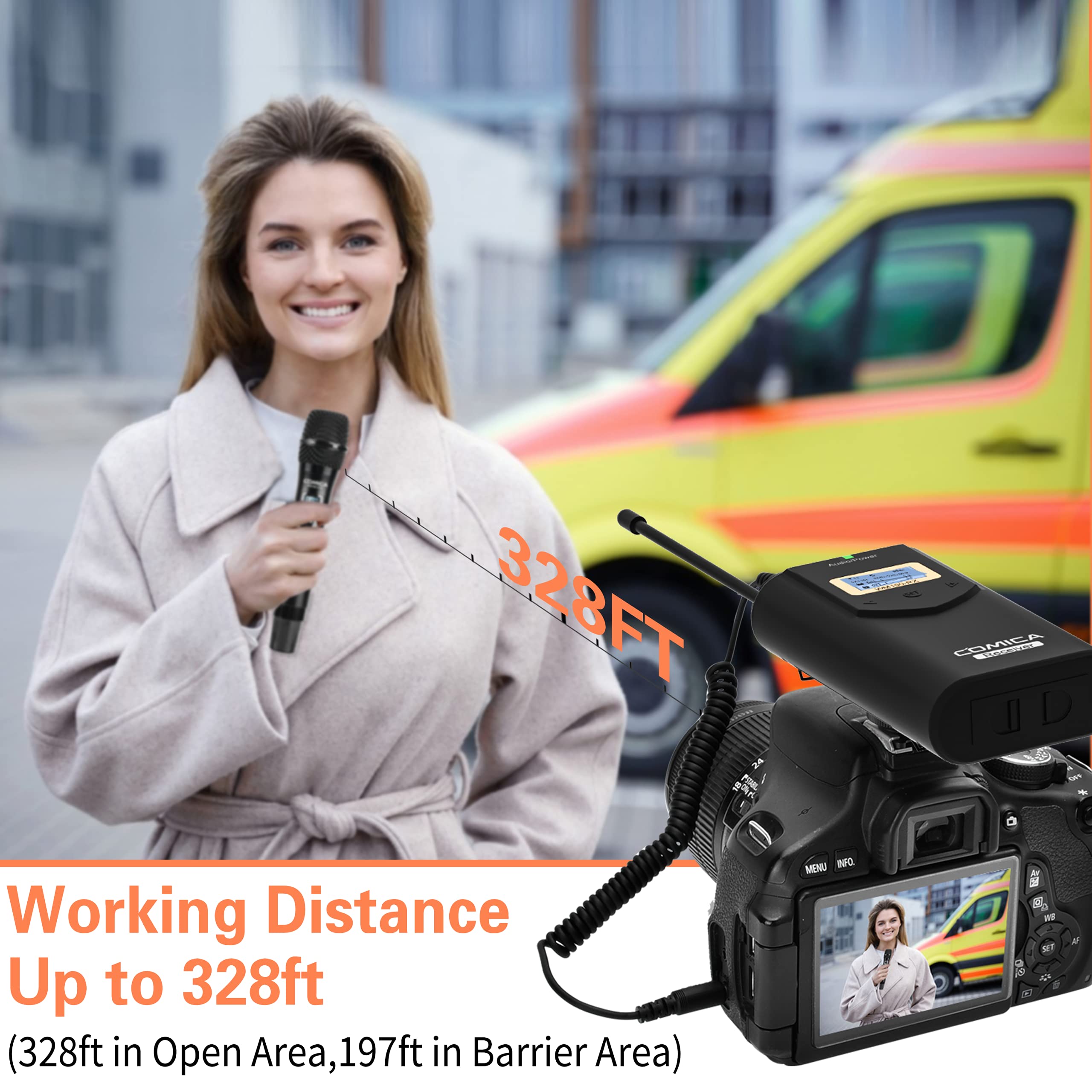 Comica Cvm Wm100 H Uhf 48 Channel Professional Wireless Handhled Microphone System For Canon Nikon Sony Panasonic Fuji Dslr Came