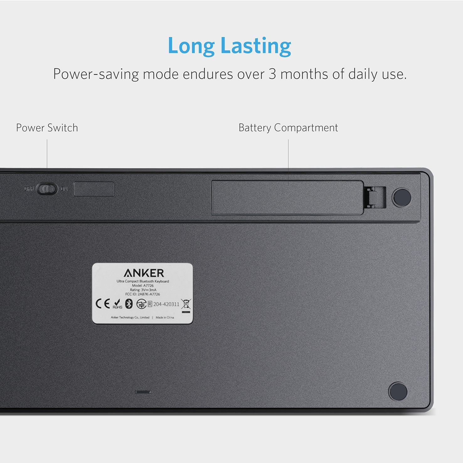 Bluetooth Ultra Slim Keyboard For Ipad Air 2 / Air, Ipad Pro, Ipad Mini , Ipad 4 / 3 / 2, New Ipad 9.7''(2017), Galaxy Tabs And