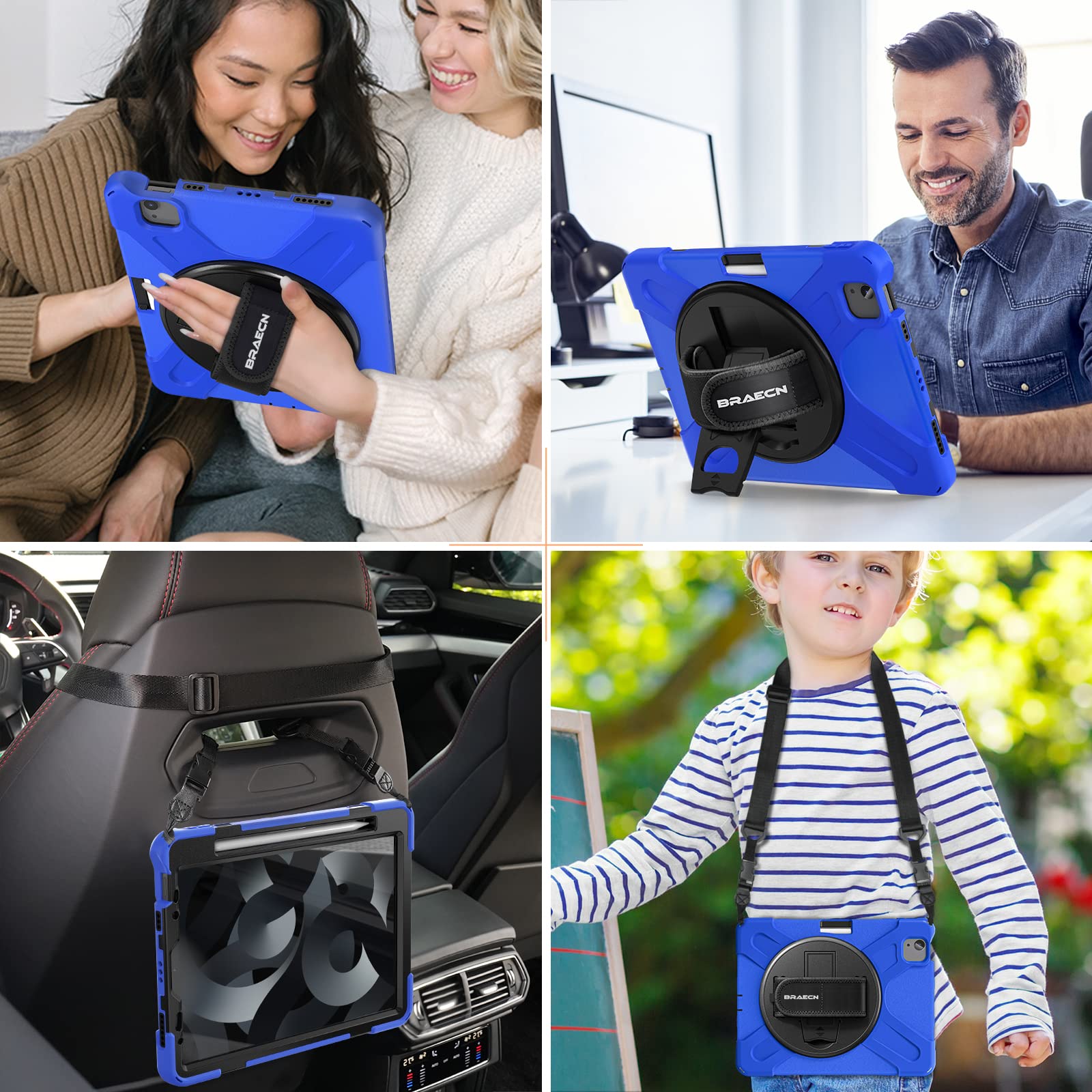 Braecn For Ipad Air 11 Inch 6Th Generation Case M2 2024,Ipad Air 5Th /4Th Gen 10.9 Case,Rugged Heavy Duty Case With Pencil Holde