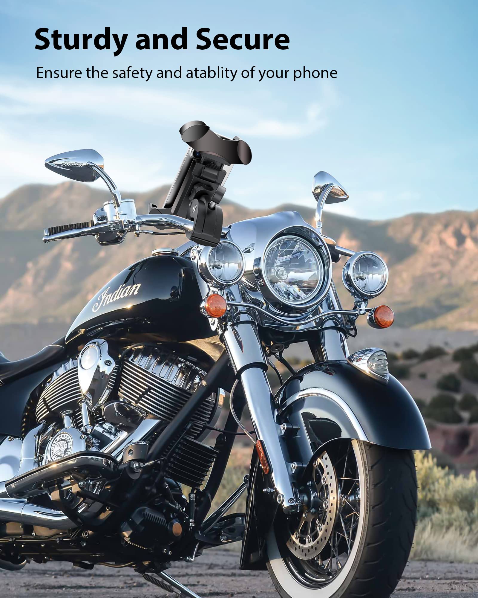 Oribox Bike Phone Mount, Motorcycle Handlebar Mount, 360 Rotation Silicone Bicycle Phone Holder,Compatible With All Phone, Solid