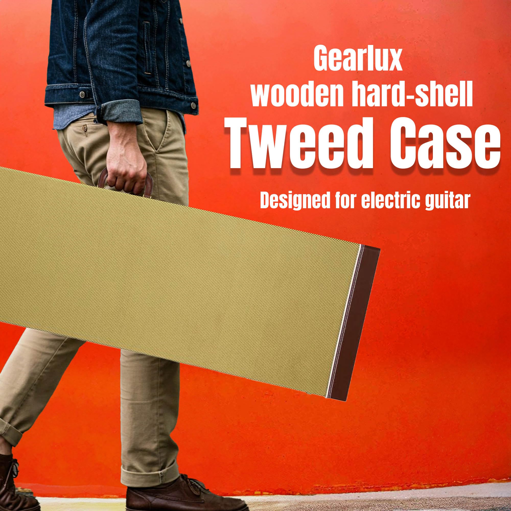 Gearlux Rectangular Electric Guitar Hard Case   Tweed