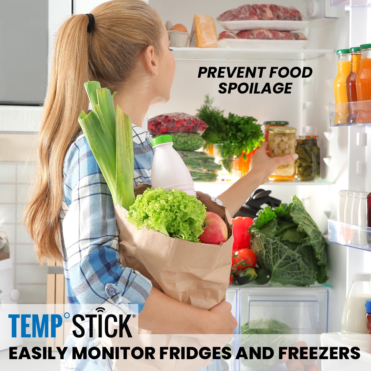 Temp Stick Remote Wifi Temperature & Humidity Sensor. No Subscription. 24/7 Monitor, Unlimited Text, App & Email Alerts. Free Ap