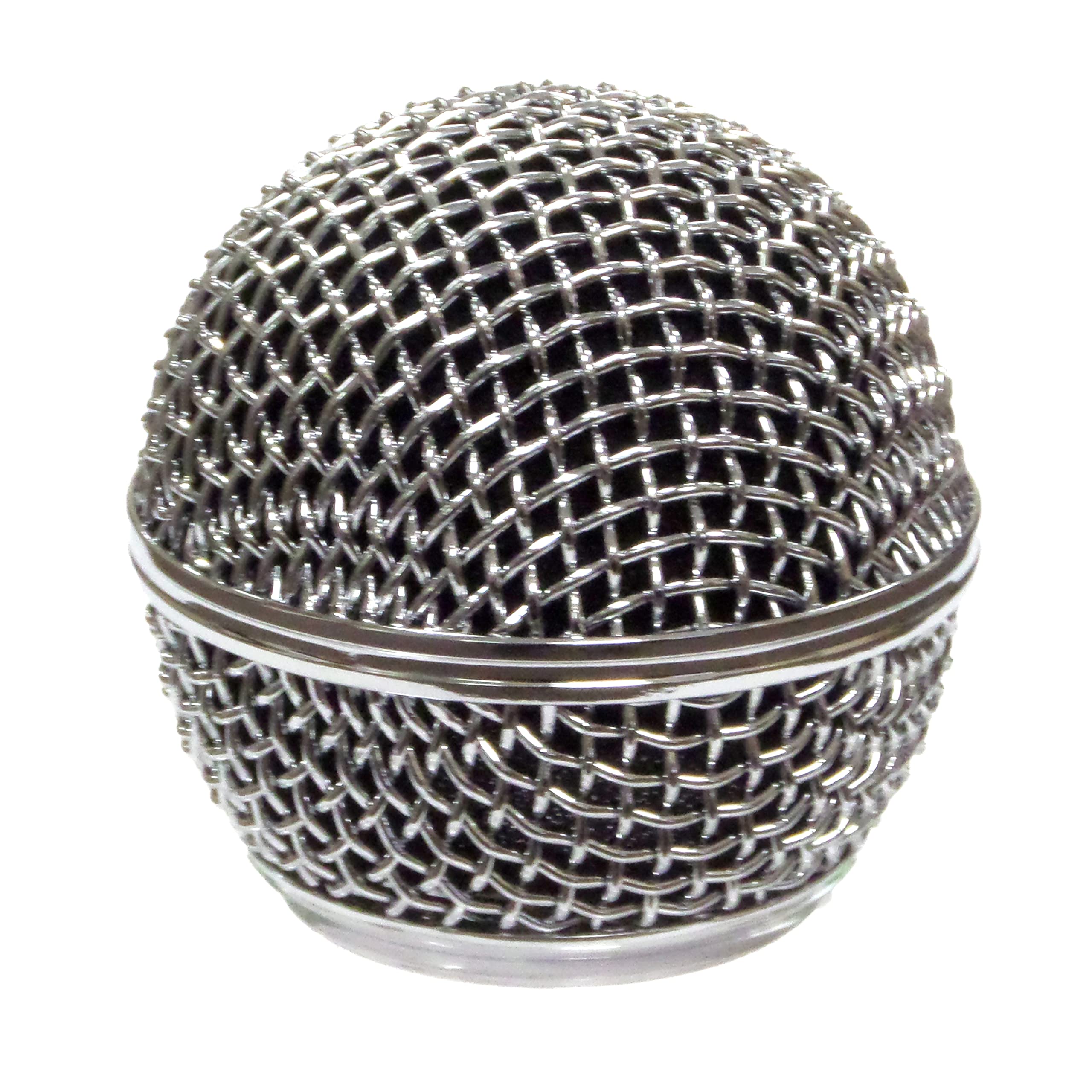 Performance Plus Mb58S C Mic Wire Mesh Replacement Ball Grill For Shure Sm58, Bright Chrome