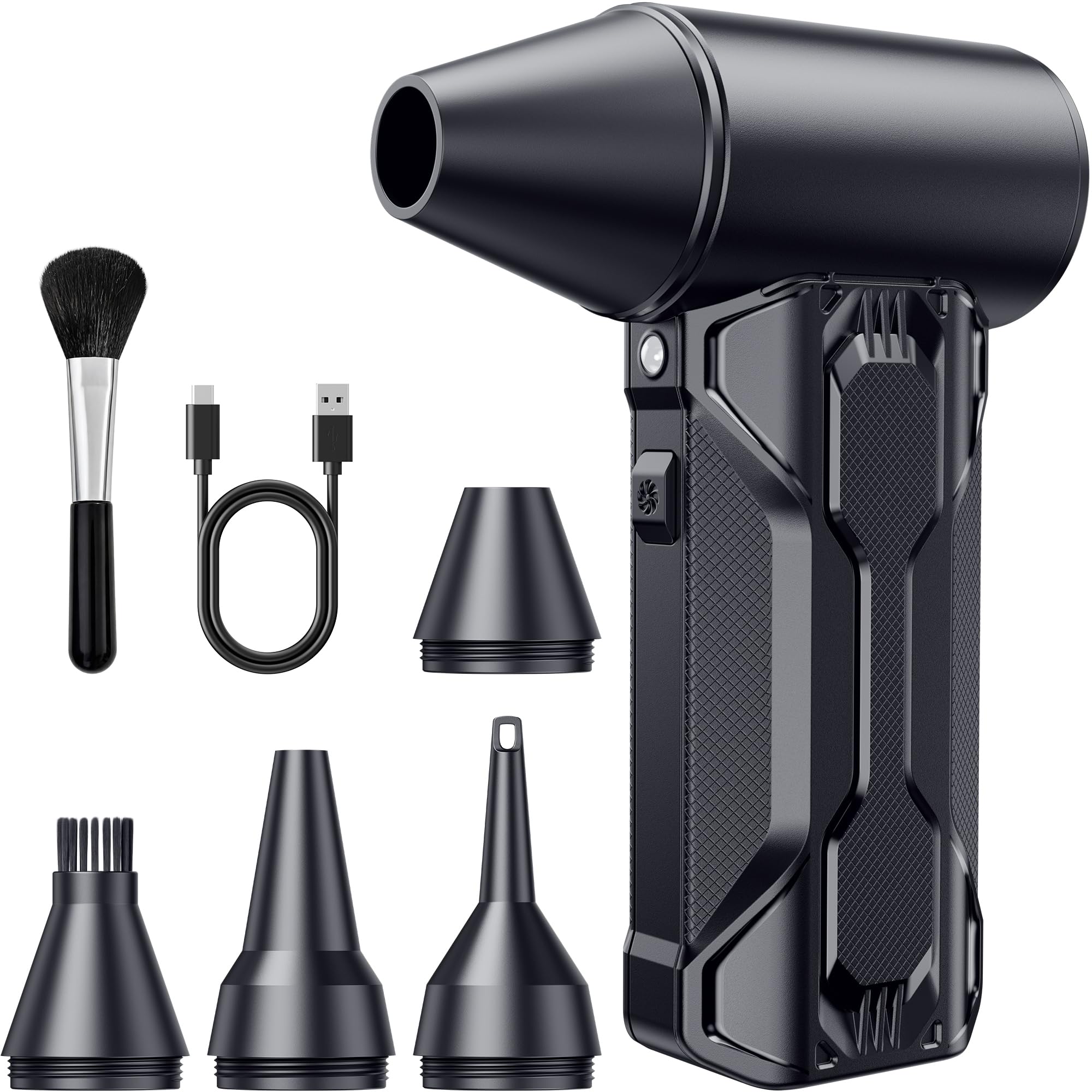 Compressed Air Duster, 110000 RPM High-Speed Electric Air Duster with Brushless Motor, 3-Speed Settings, Rechargeable Cordless D