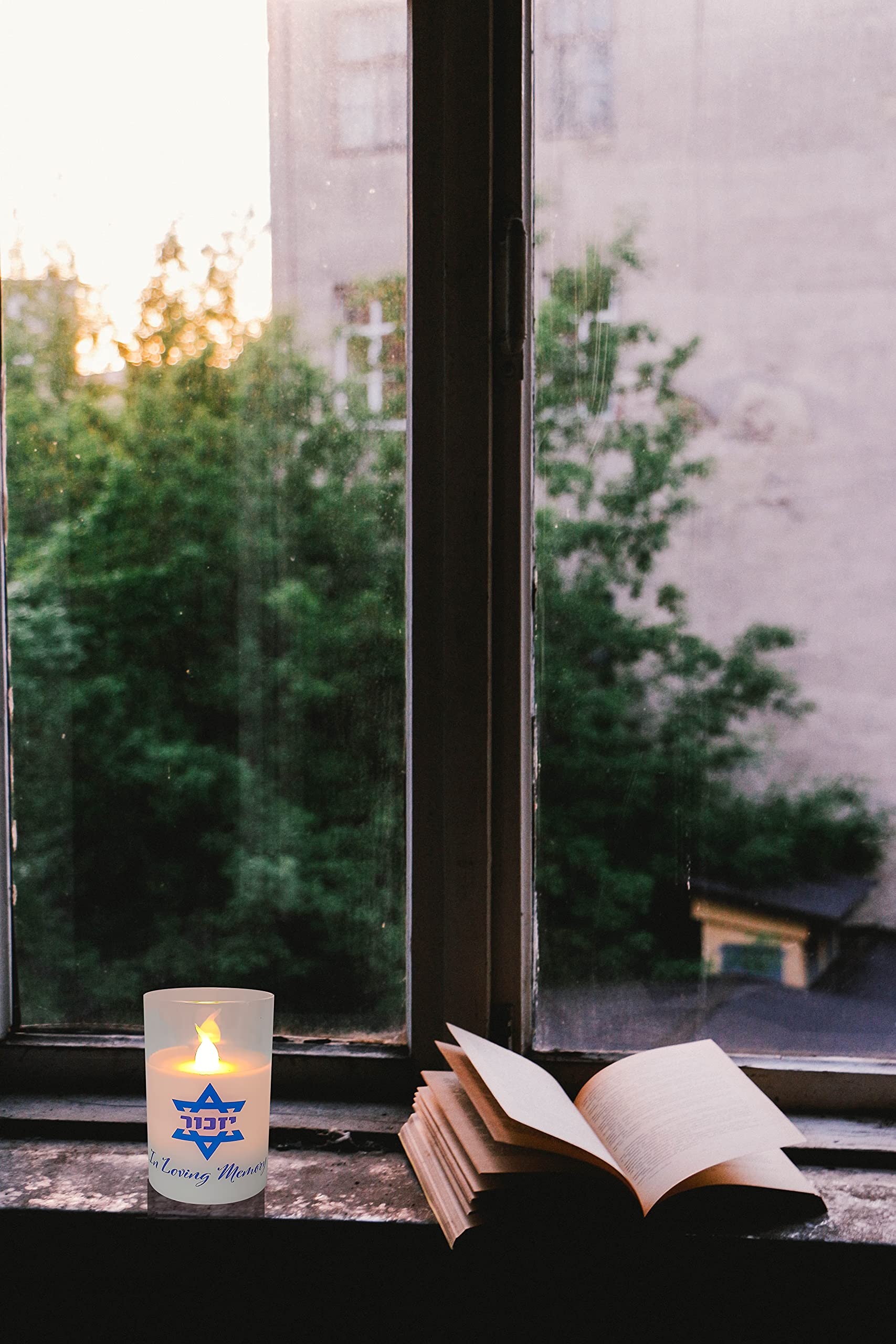 Ner Mitzvah Electric Yahrzeit Candle   Led Votive Candles   Flameless Memorial Candle   2 Pack