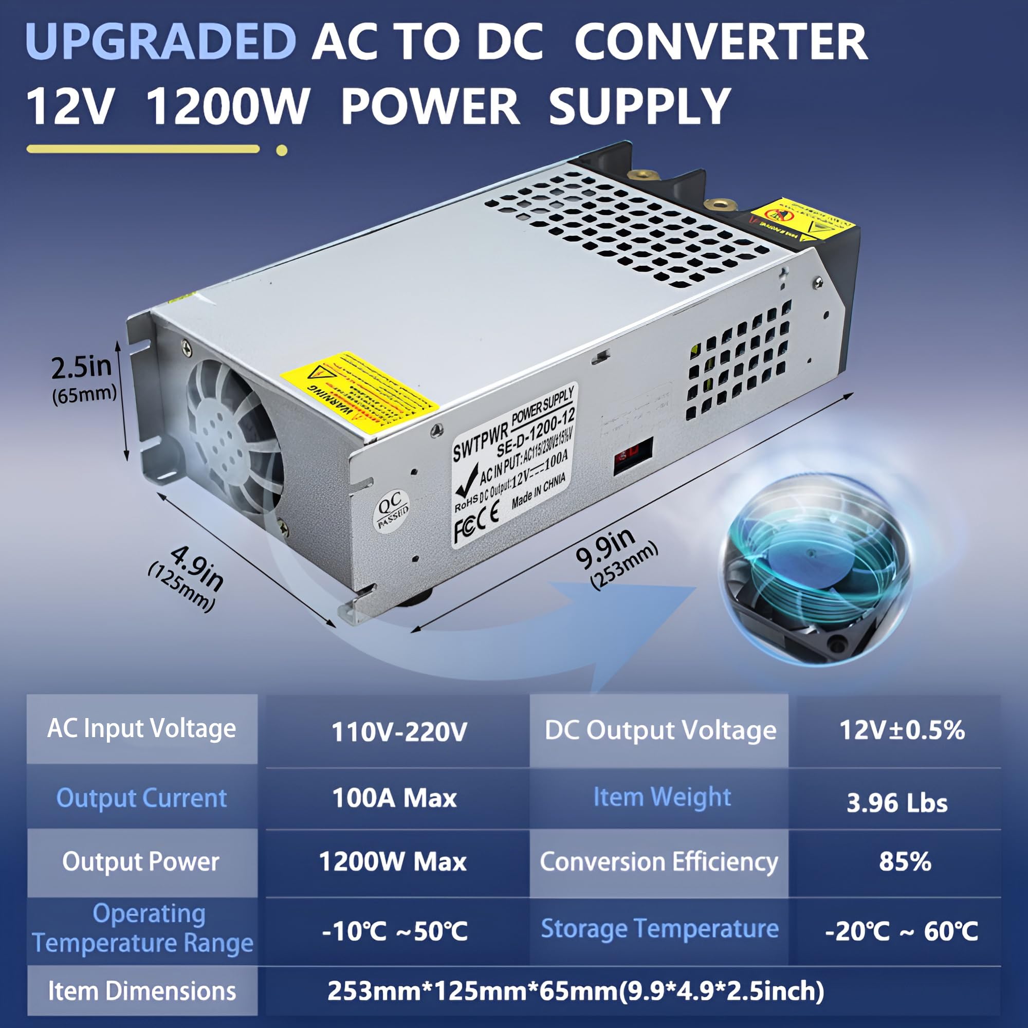 New Upgraded Diy Smps 110V 230V Ac To Dc 12V 100A 1200W Power Supply Adapter,Converter Power Supply,Dc 12V Voltage Transformer F