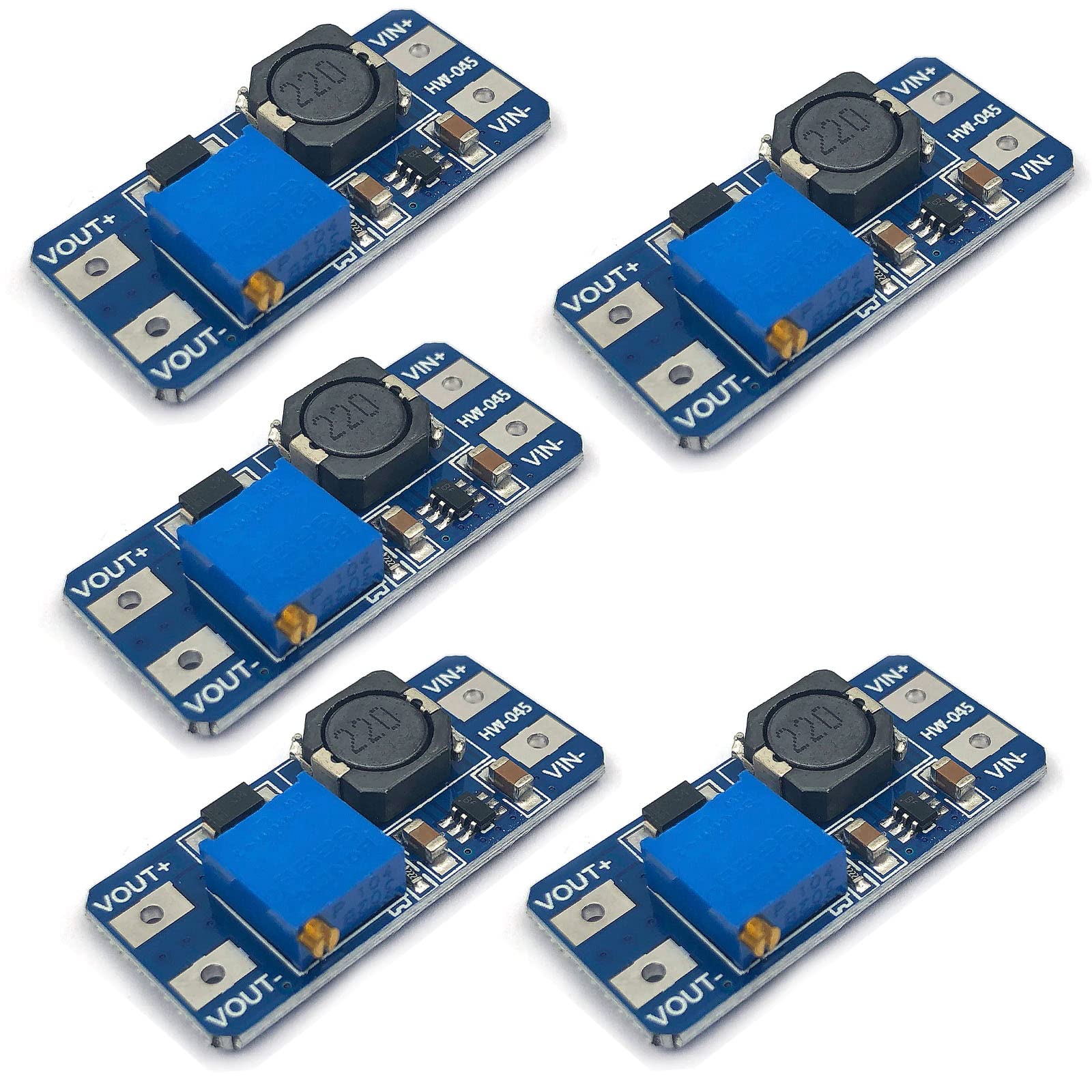 Fainwan 5Pcs Mt3608 Dc Dc Step Up Power Apply Module Booster 2A Power Module Compatible With Ar Duino