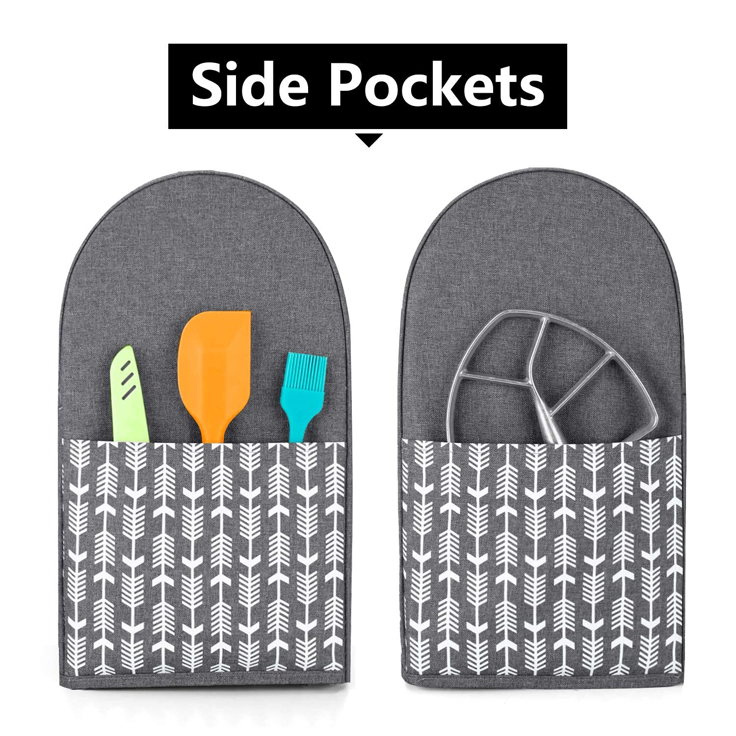 Yarwo Stand Mixer Cover Compatible With 6 8 Quart Kitchenaid Mixer, Protective Dust Cover With Top Handle And Pockets For Access