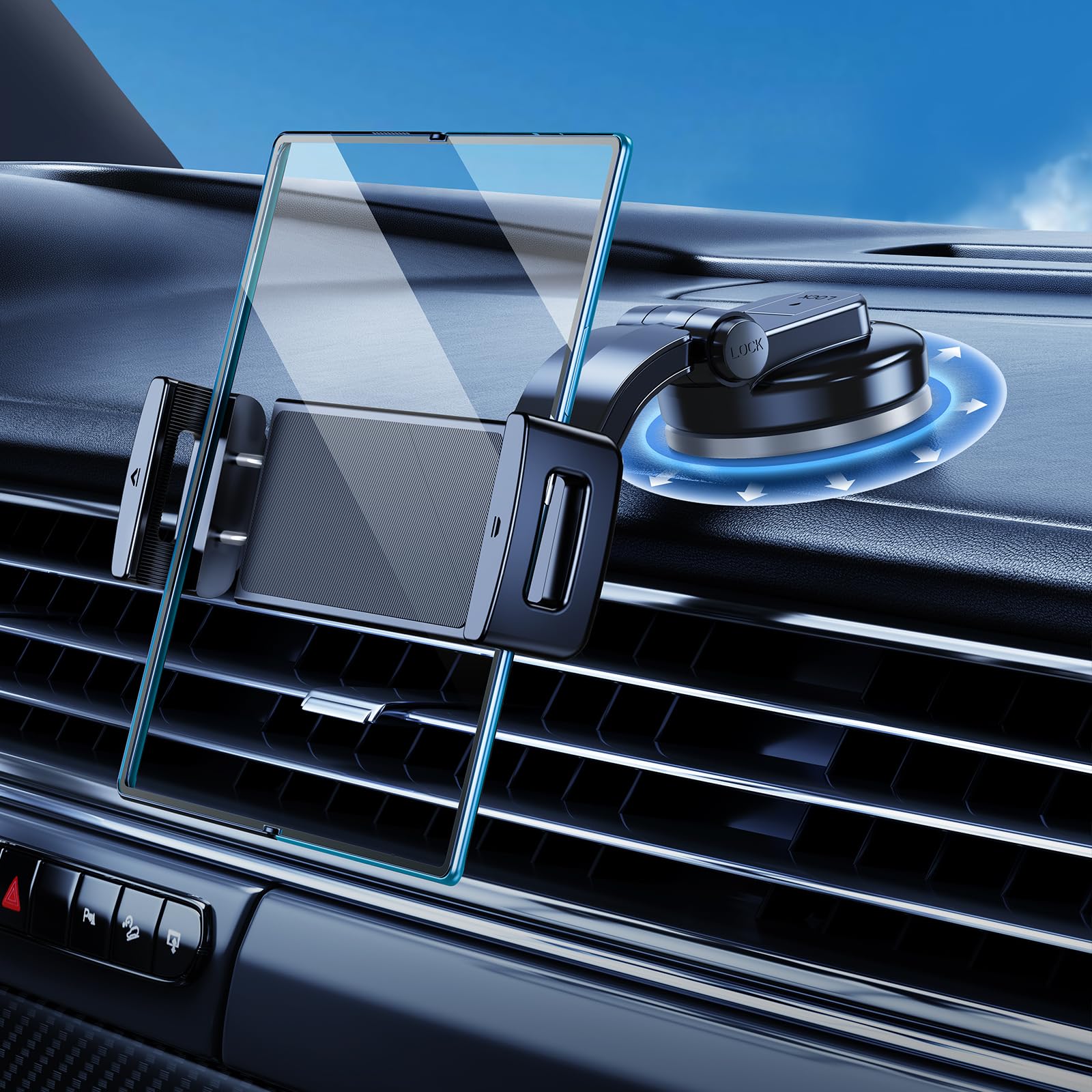 Dicmky Car Phone Mount For Samsung Galaxy Z Fold 6 5 4 3 2 - Folding Screen/Tablet Holder For Car Dashboard 360 Rotatable Fit Fo