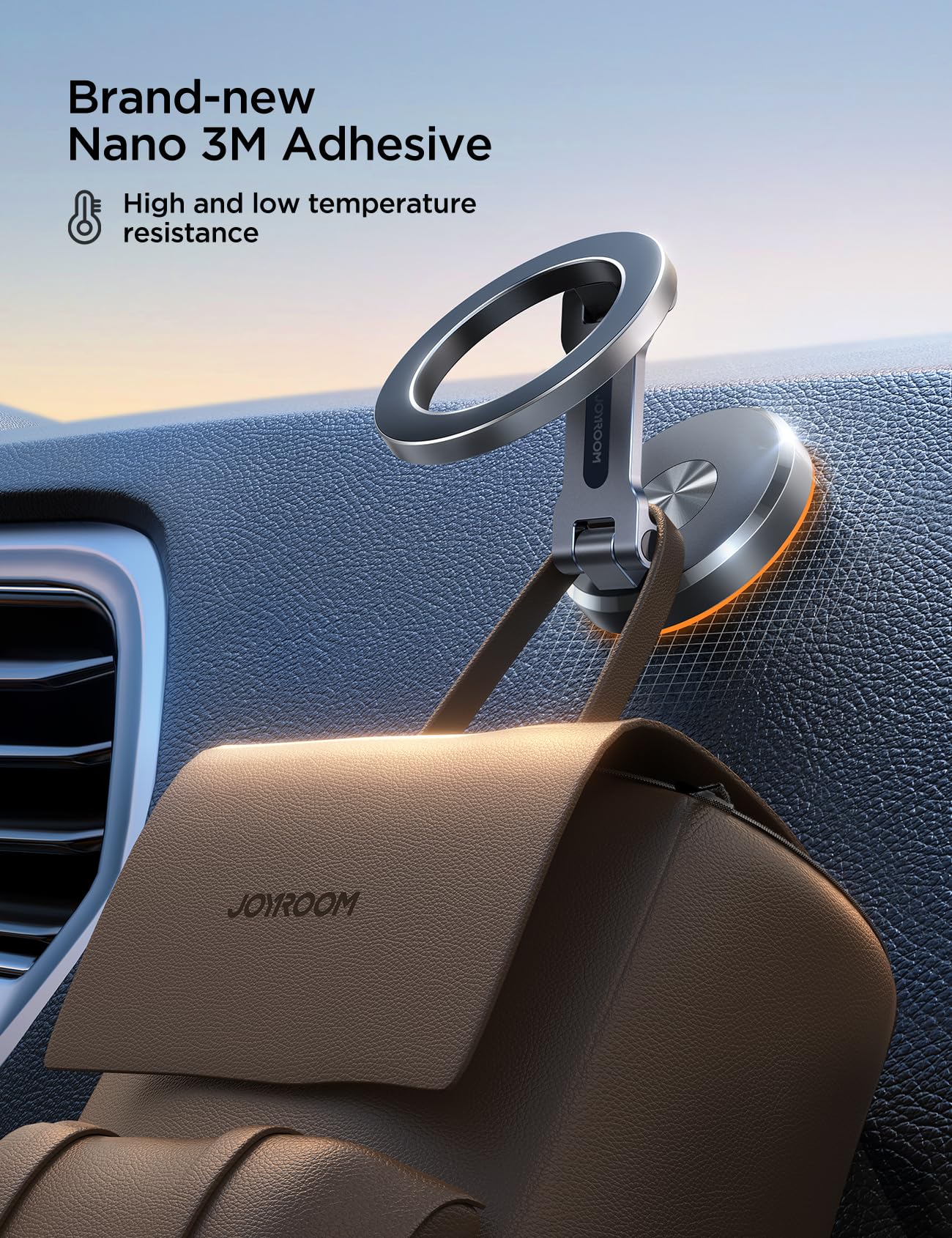 Joyroom For Magsafe Car Mount, All Metal Magnetic Phone Holder For Car, Strong Magnets Iphone Car Mount Hands Free Phone Holders