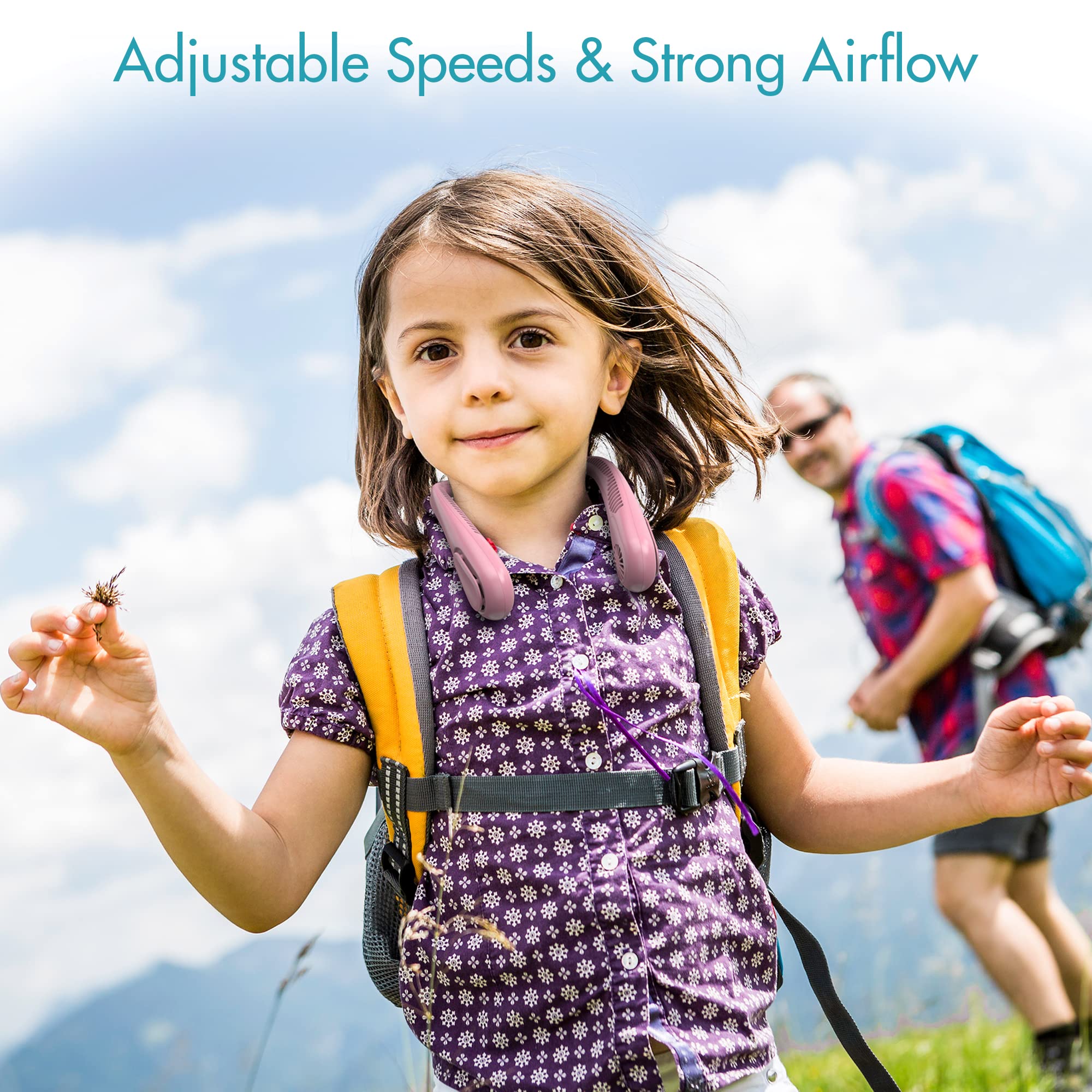 Comlife Bladeless Neck Fan, 5000Mah Rechargeable Battery Powered, Angle Adjustable, Hand Free Portable Neck Fan For Both Outdoor