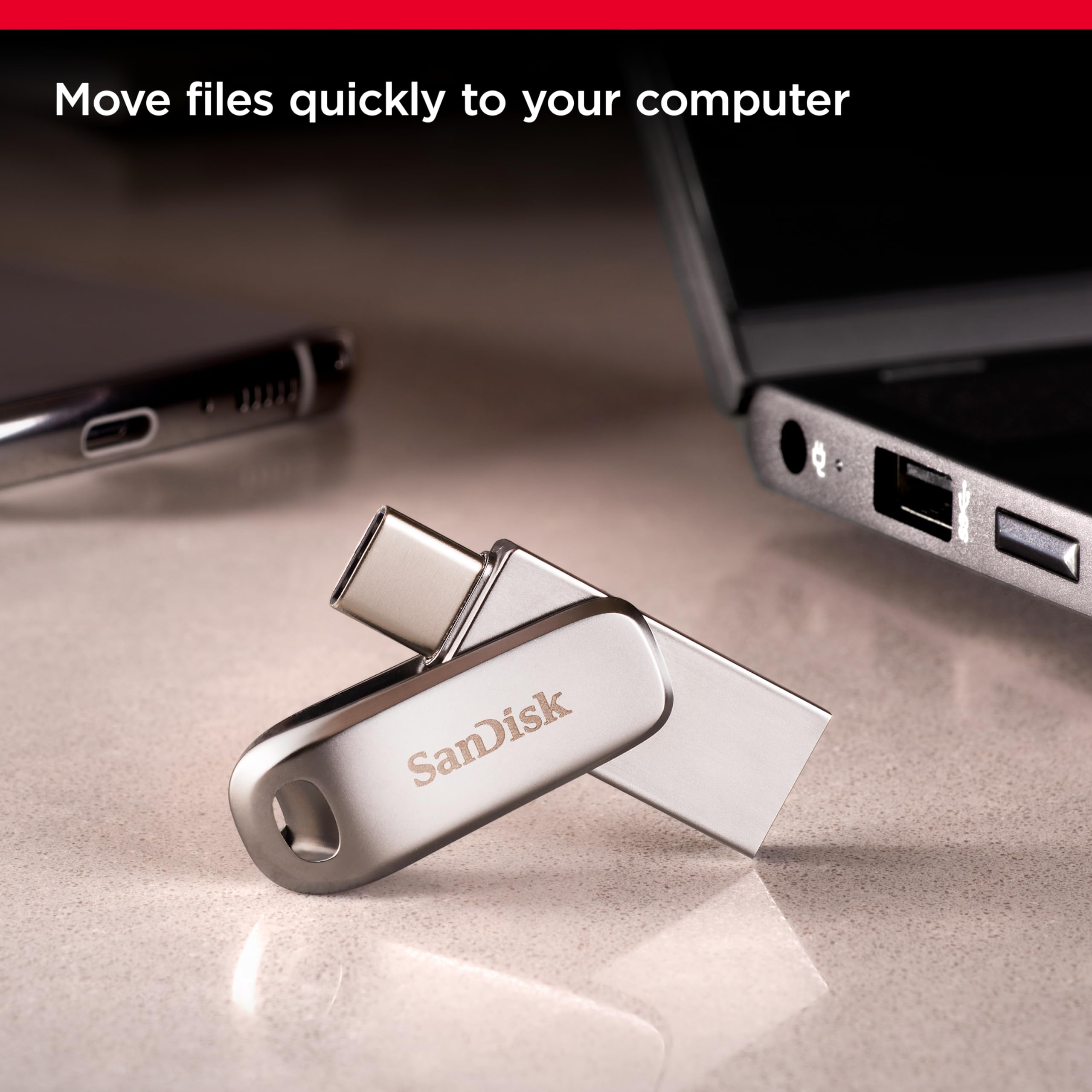 Sandisk 1Tb Ultra Dual Drive Luxe Usb Type-C - Up To 400Mb/S - Sdddc4-1T00-Gam46