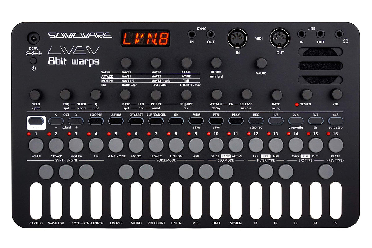 Sonicware Liven 8Bit Warps [8-Bit Synthesizer Groove Box] 4-Track Looper Fearture